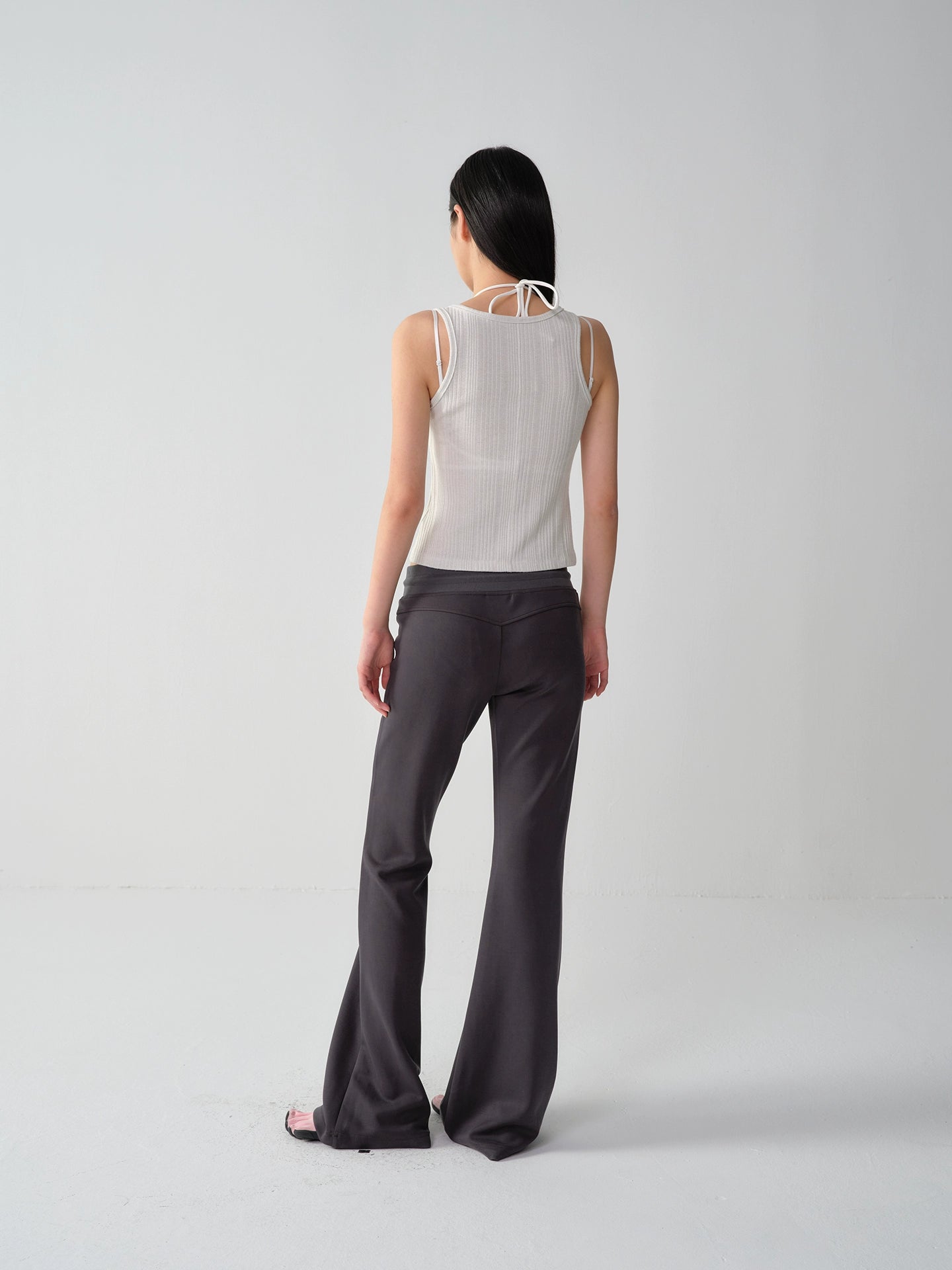 Cooling Modal Low-Waist Flared Wide-Leg Pants