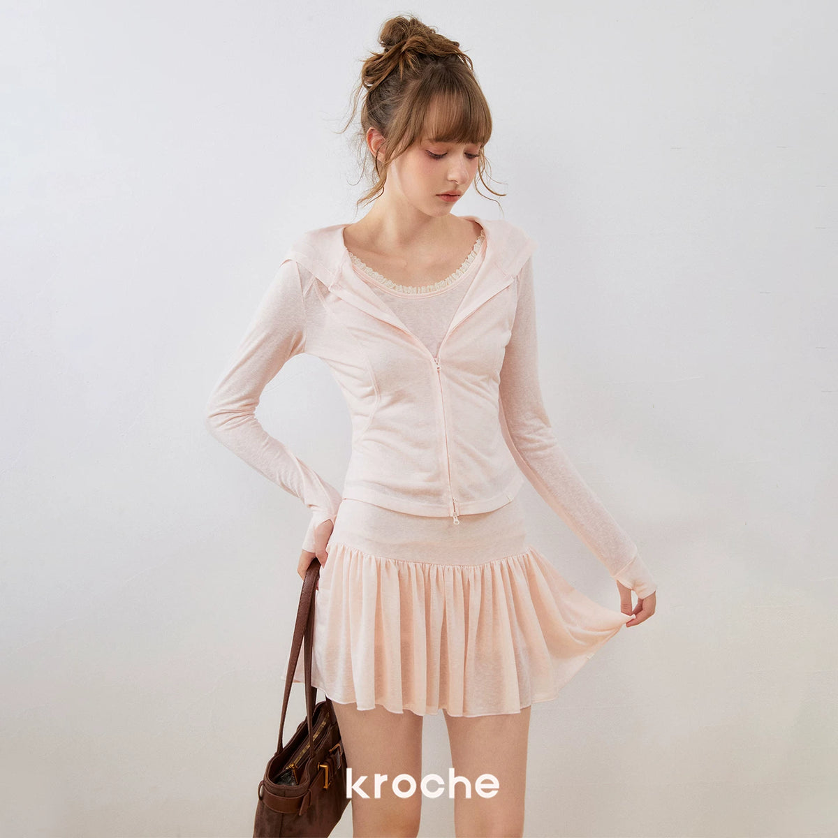 Lace Hooded Skirt Set