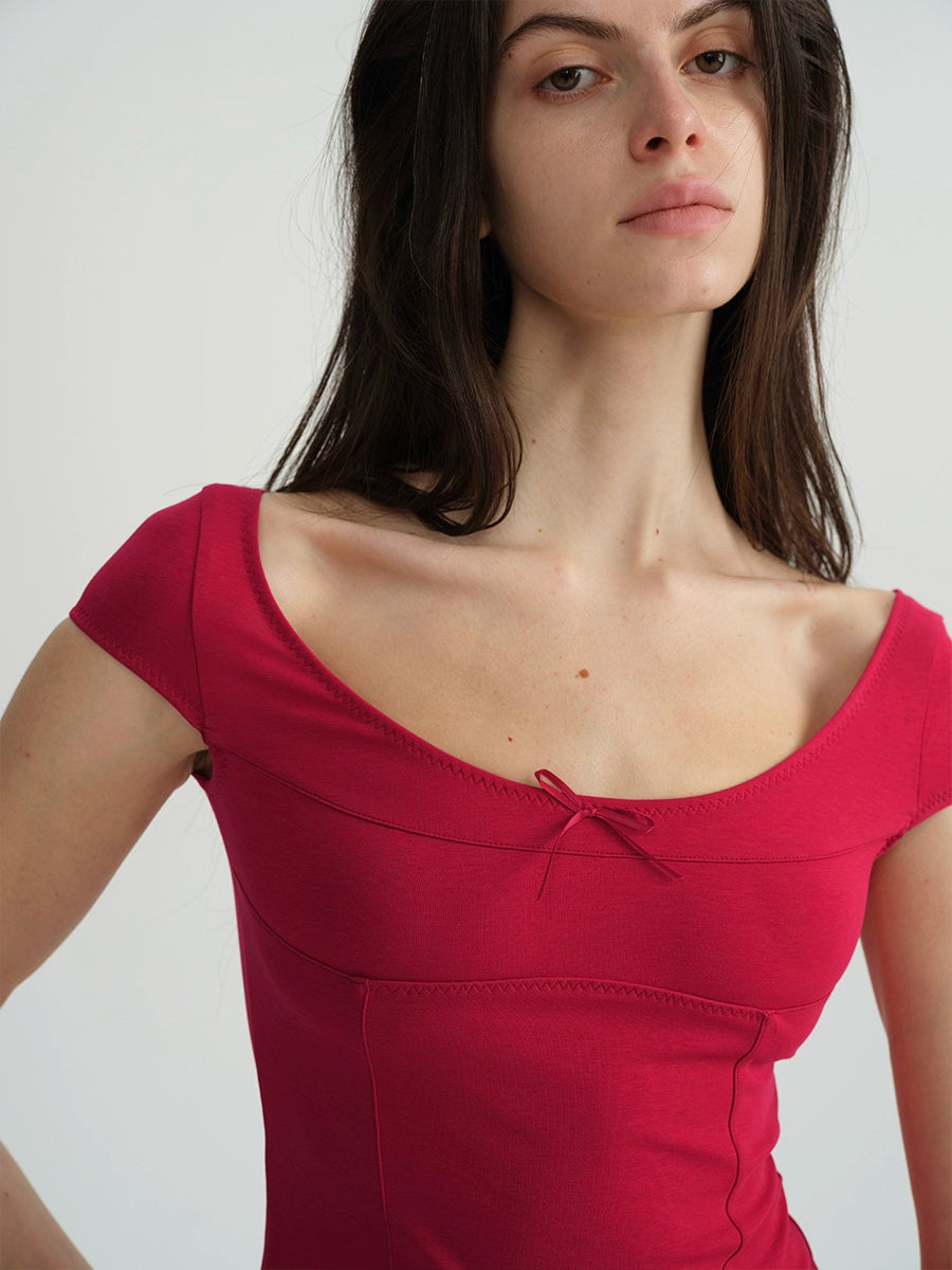 Herringbone Crewneck Slim Tee