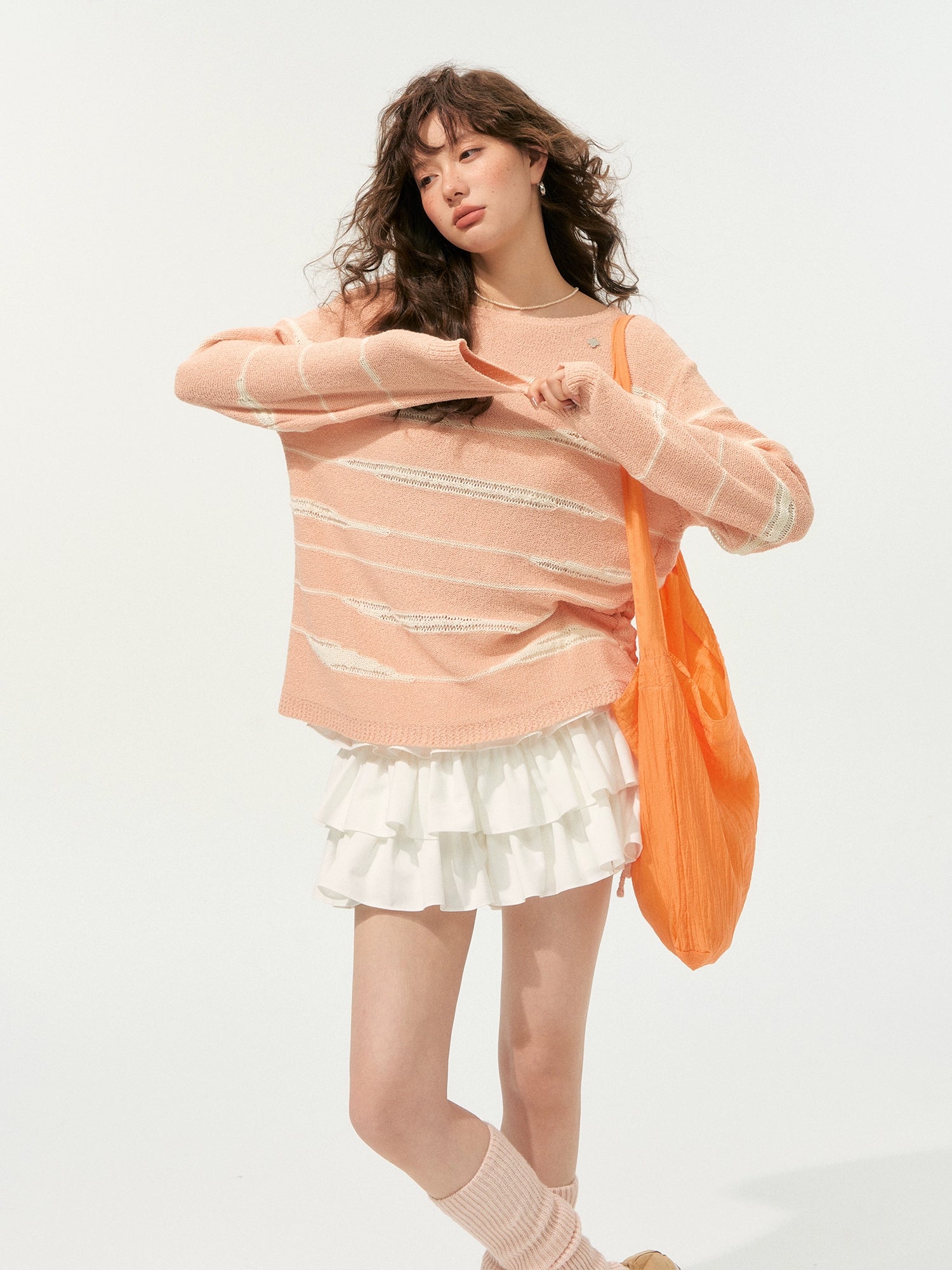 Color-Block Irregular Striped Soft Sweater