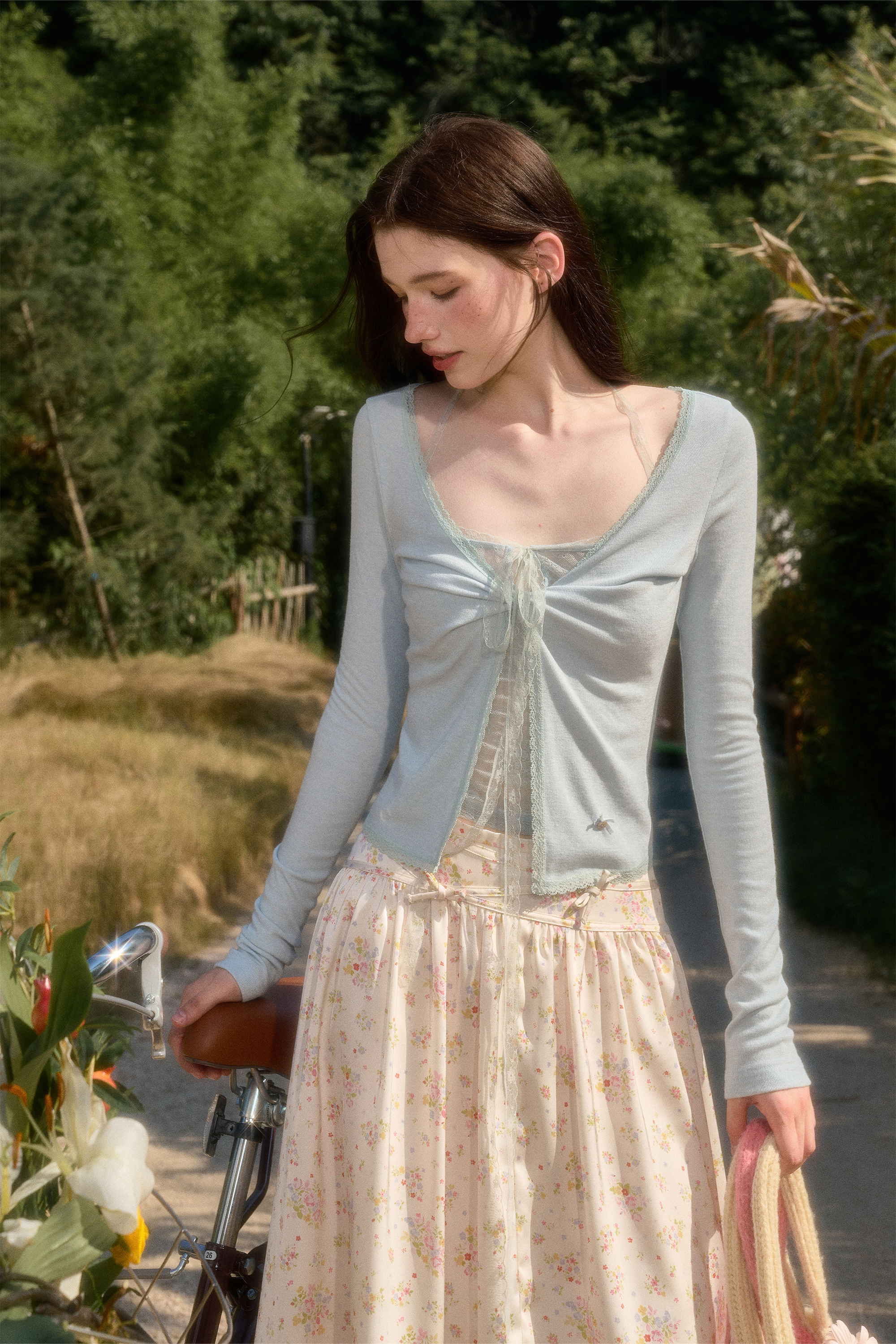 Lace Tie Front Cardigan