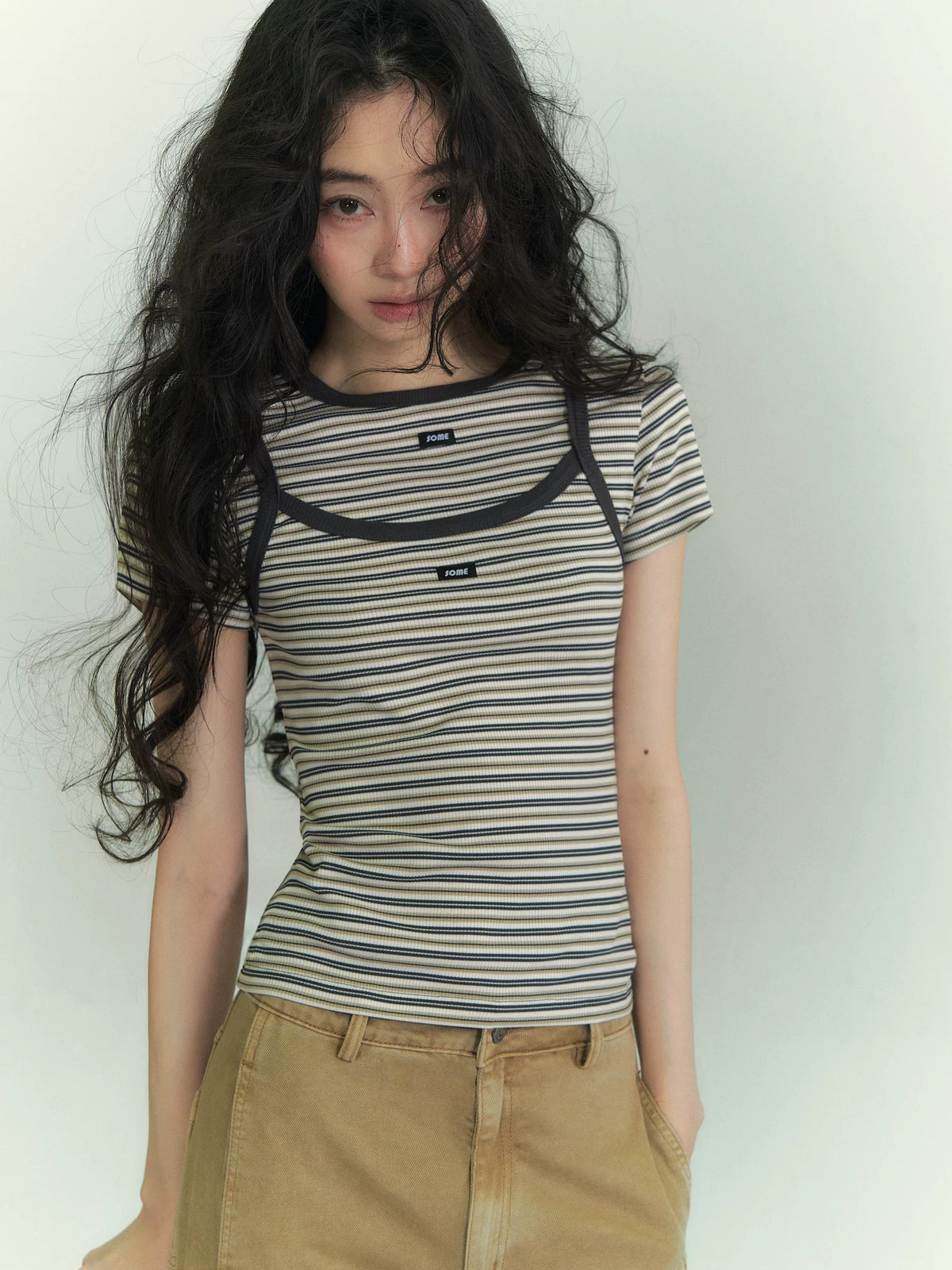 Stripe Tee & Cami Set