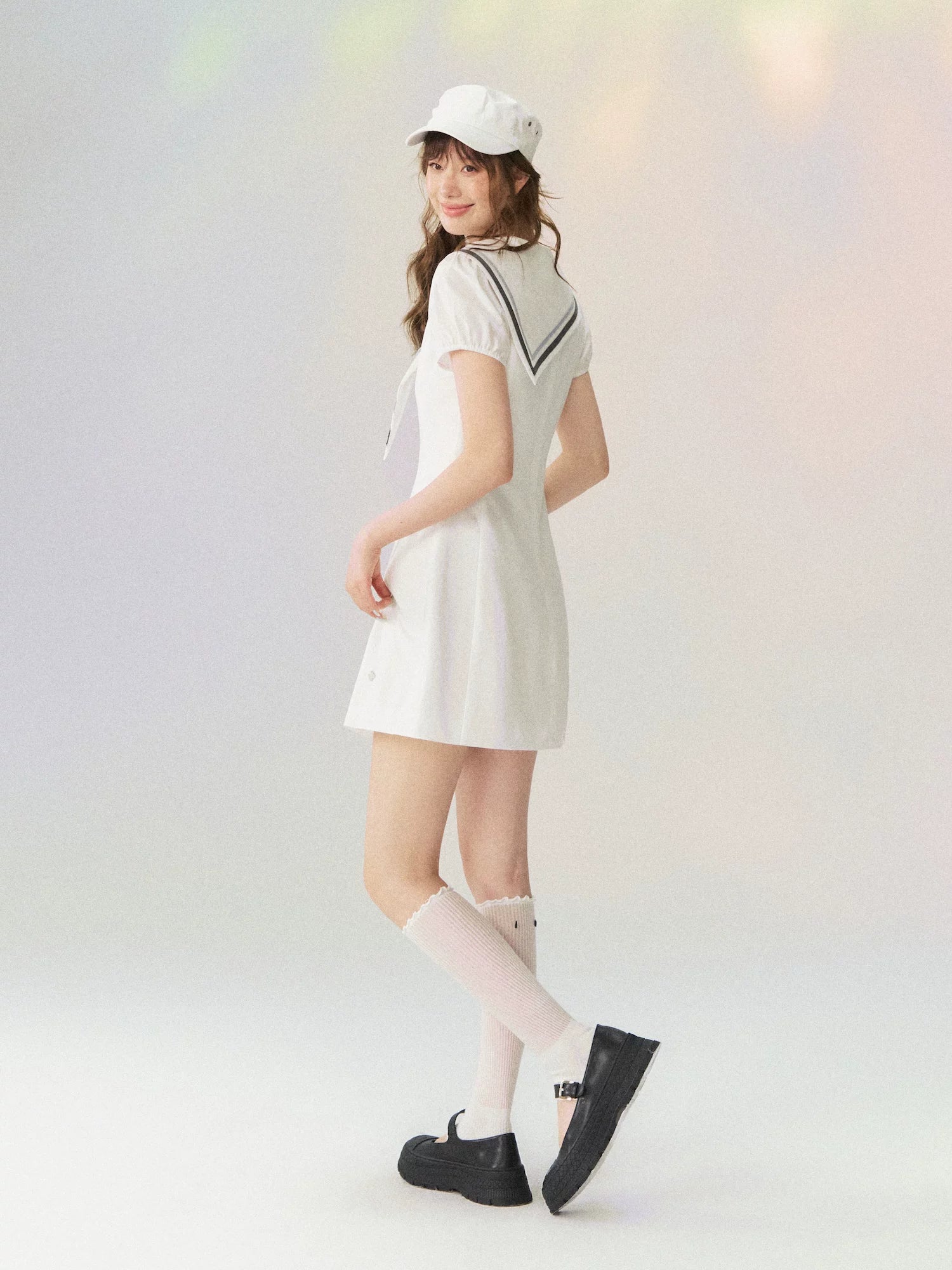 "Nautical Diary" Short Sleeve Dress