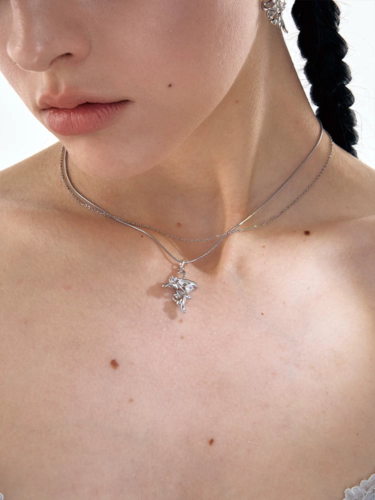 Geometric Cross Layered Necklace