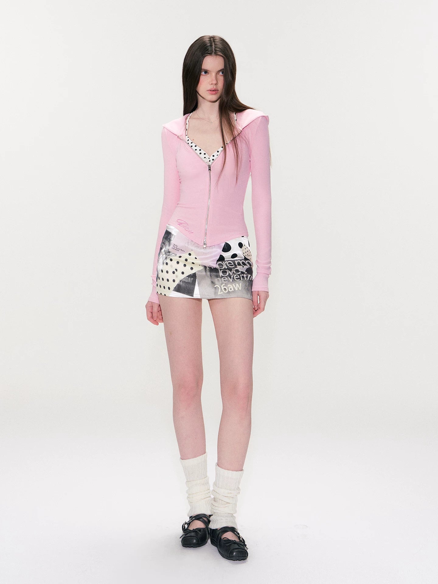Pink Devil Hooded Knit Top