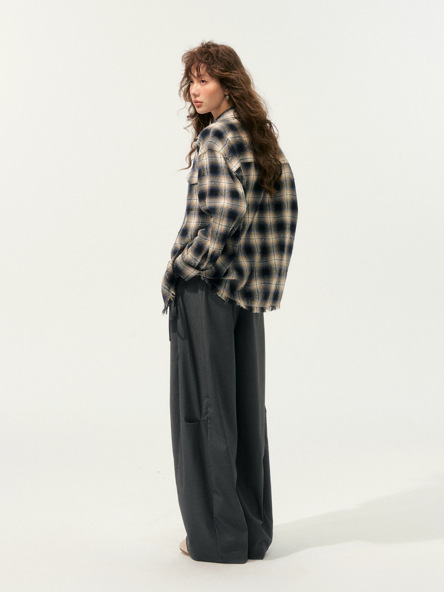 American-Style Wide-Leg Draped Scimitar Pants