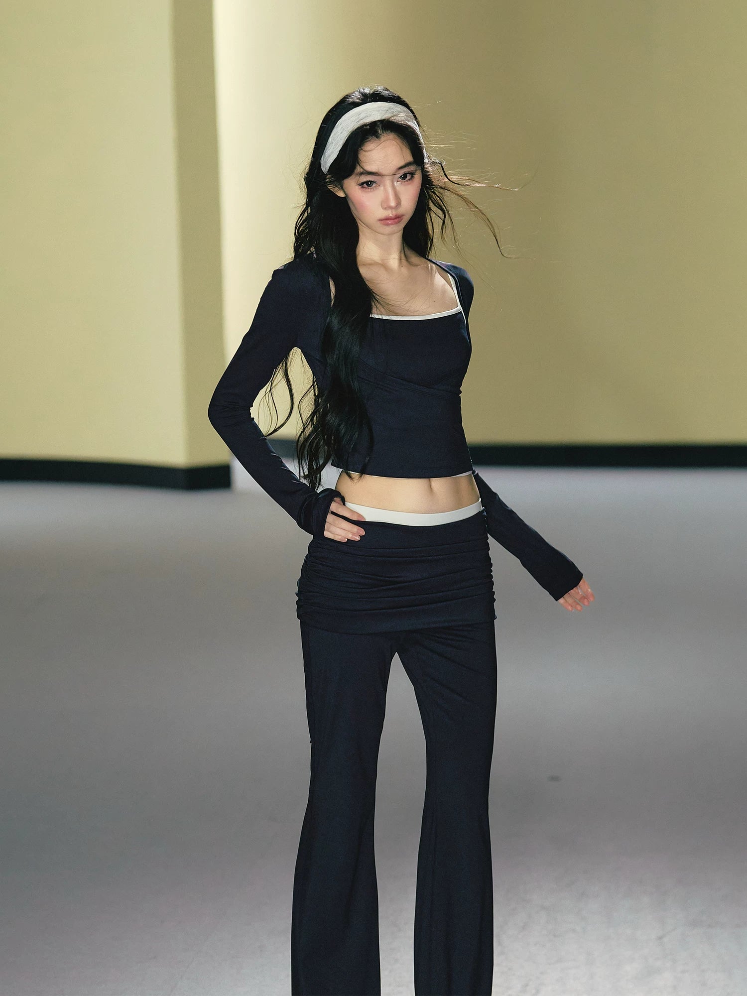 Yoga Tie Cardigan Three Piece Set