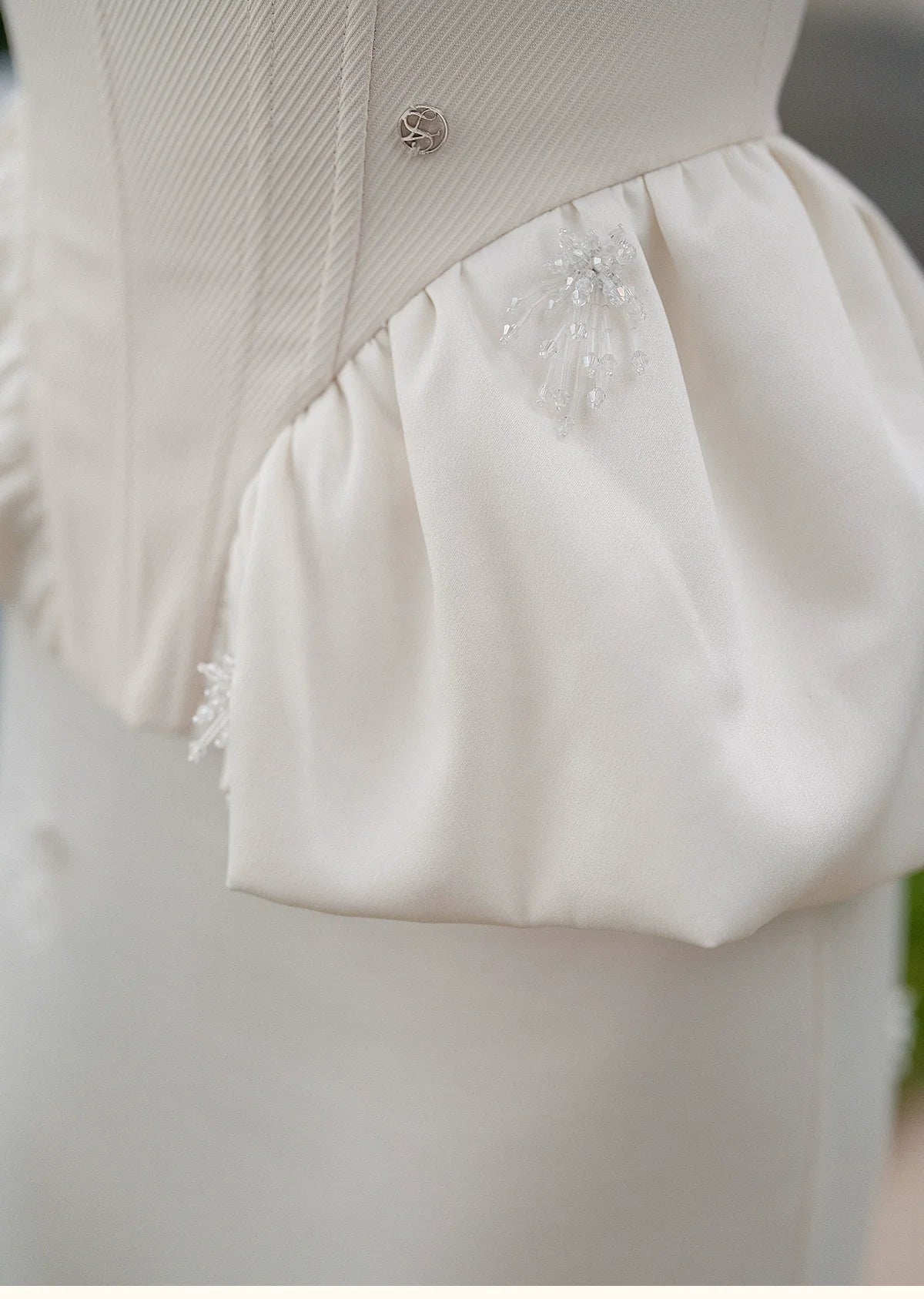 Luxury Handcrafted Beaded Satin Slip Dress Set