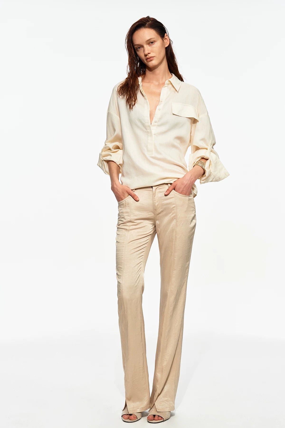 Satin Flare Pants