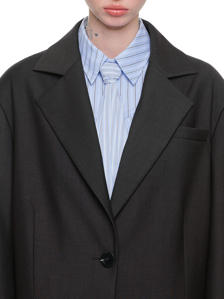 Blue & White Striped Shirt Tie