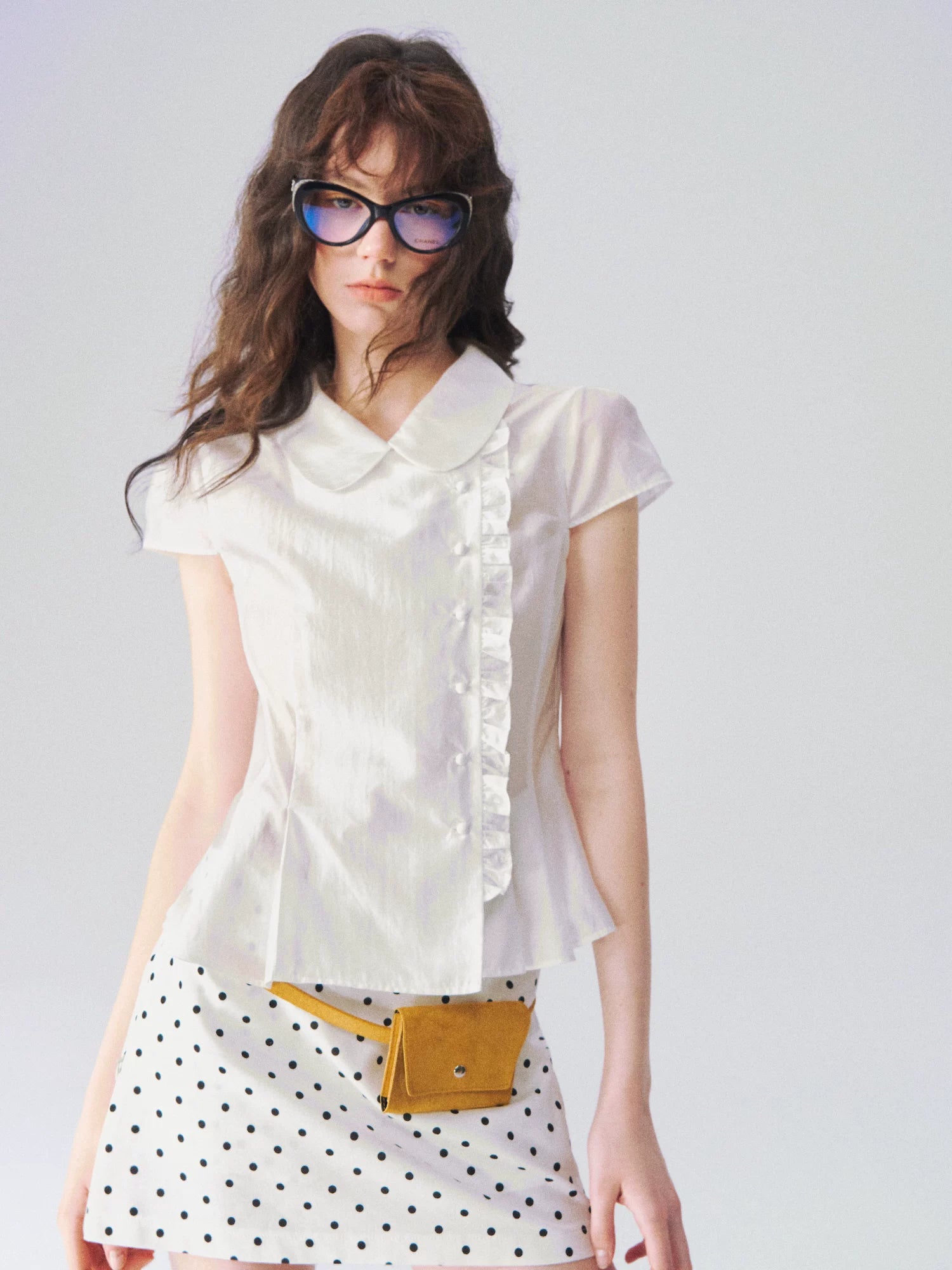 Doll Collar Wrap Blouse