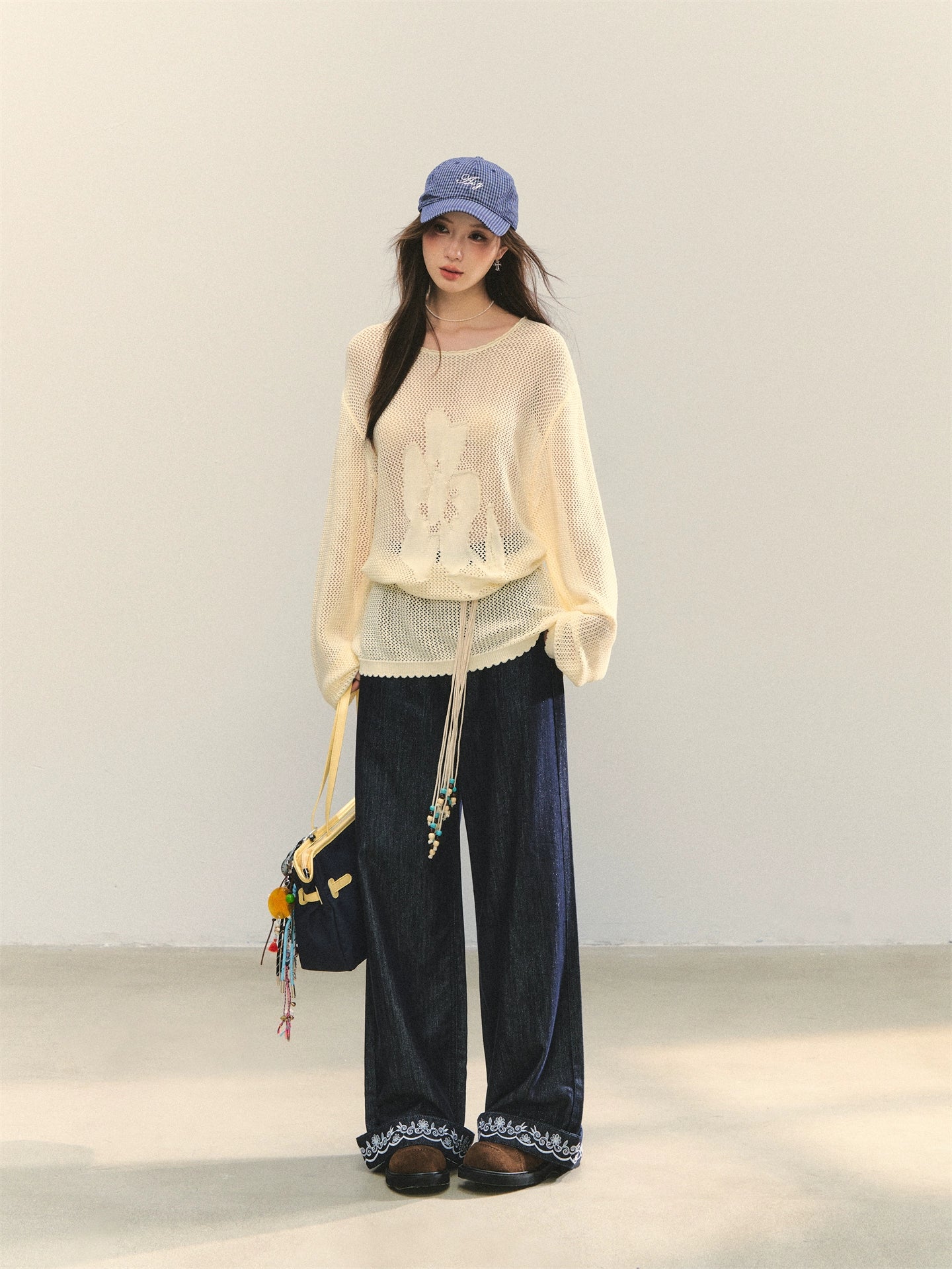 Flower Jacquard Loose Knitted Top