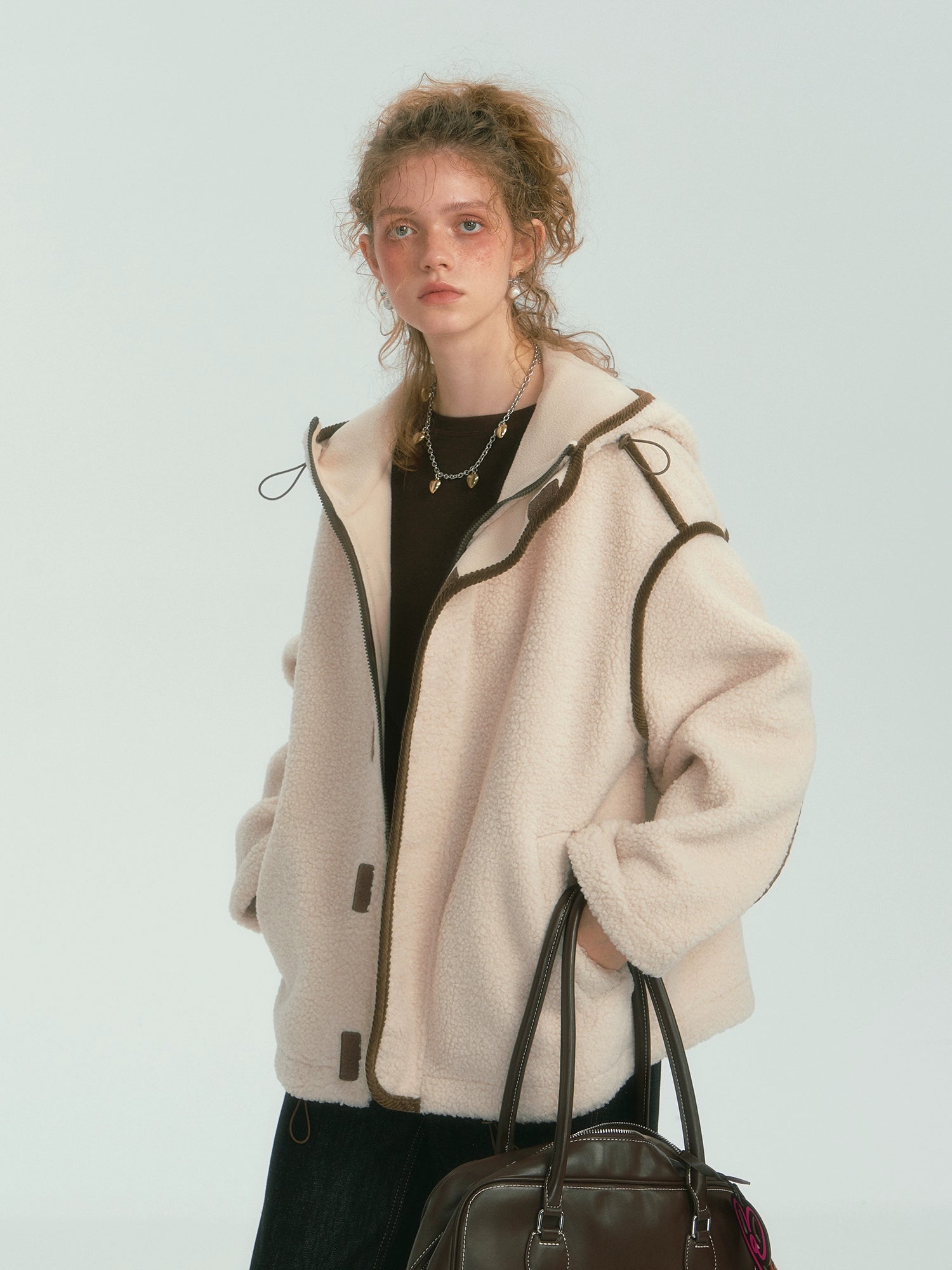 Colorblock Piped Fleece Jacket