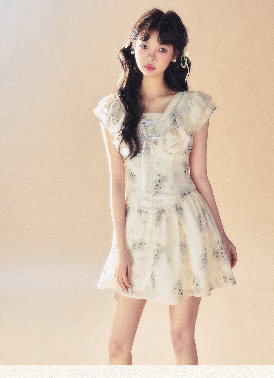 Light Purple Floral Mini Dress