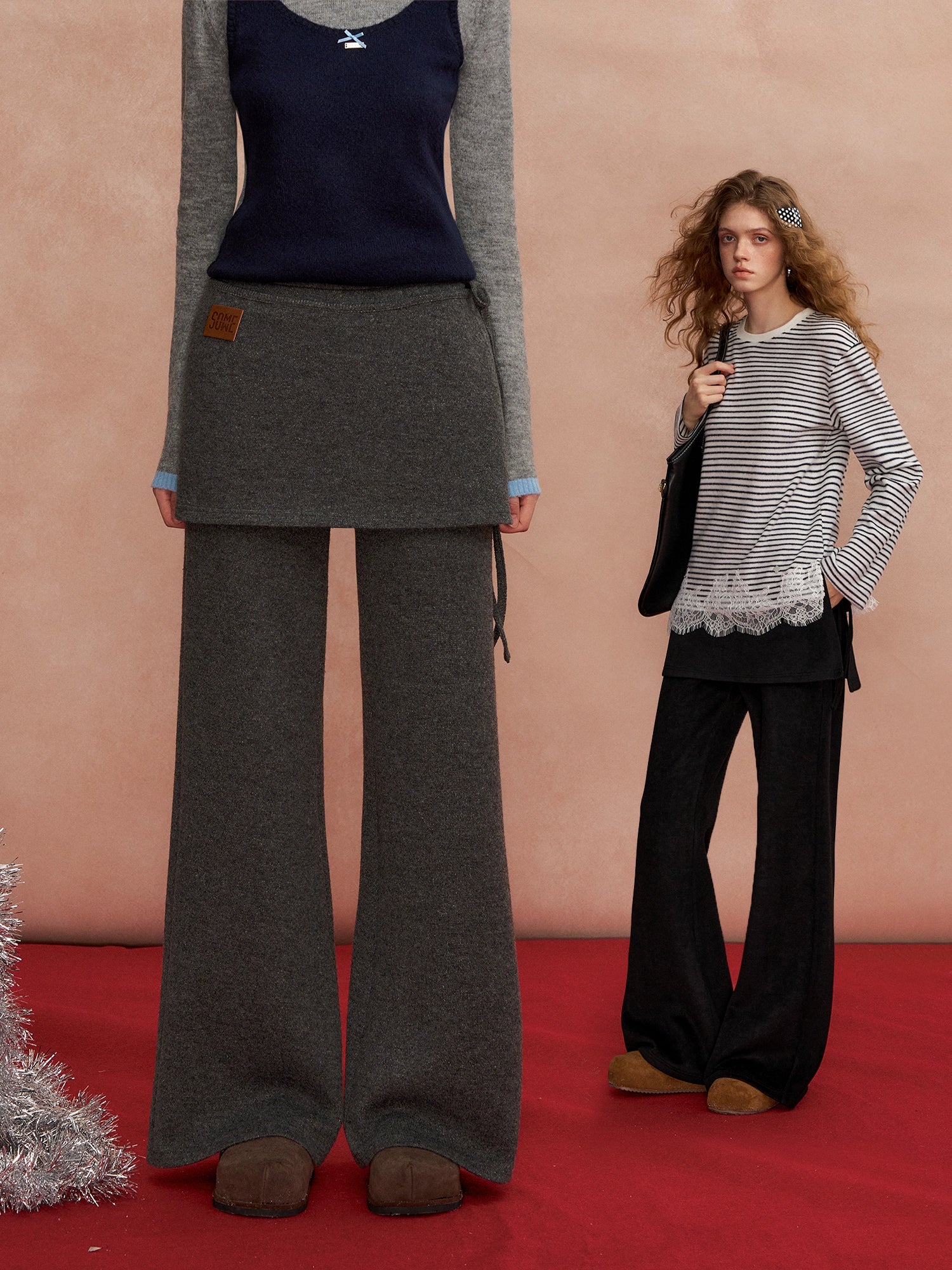 Detachable Drape Micro-Flare Pants