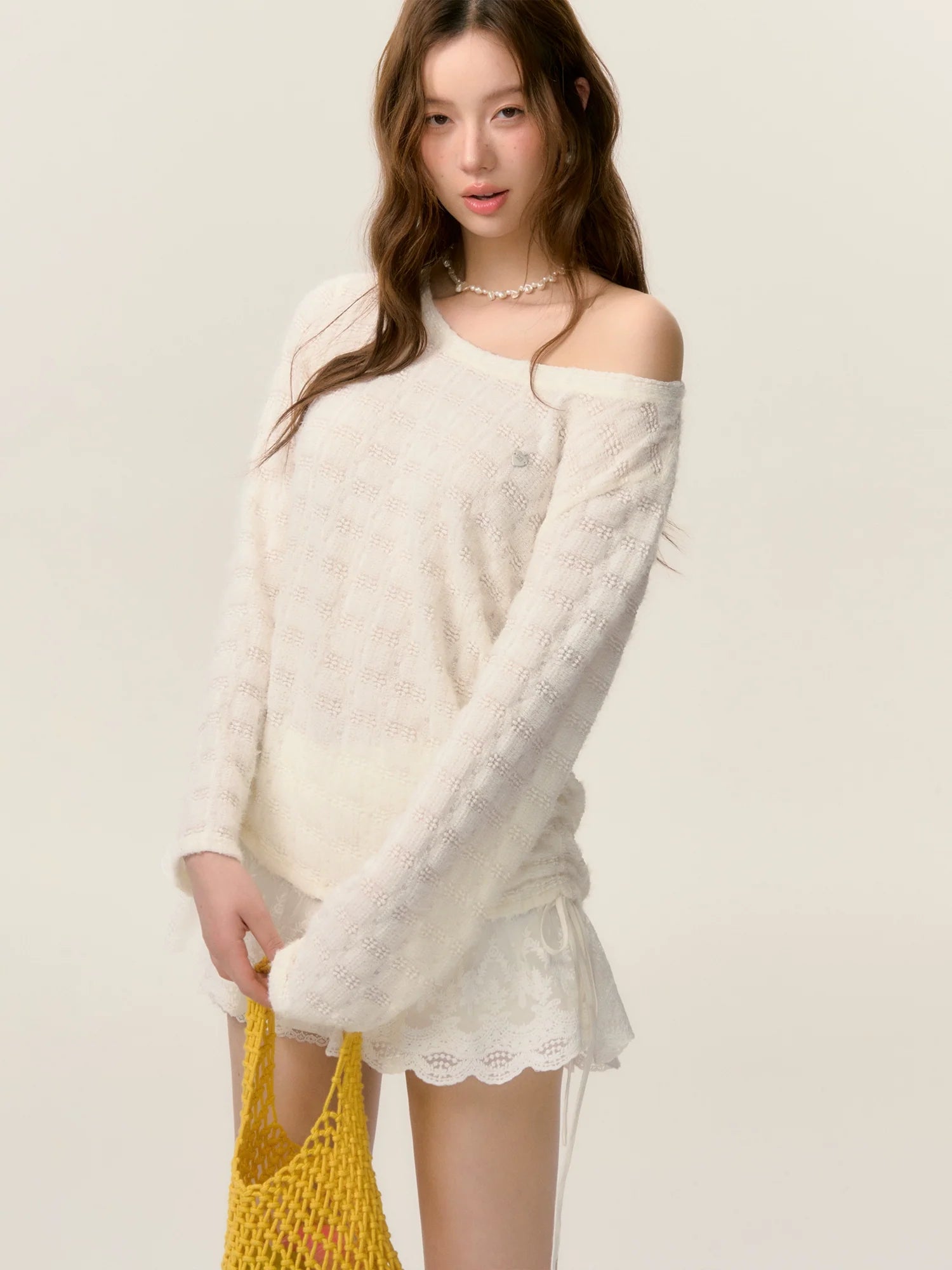 Long Sleeve Lace Patchwork Cover-up