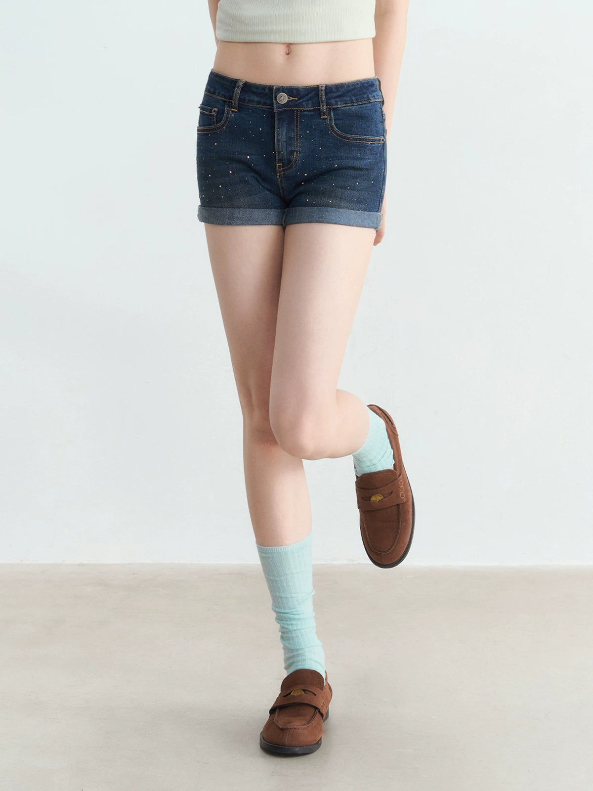 Rhinestone Denim Shorts