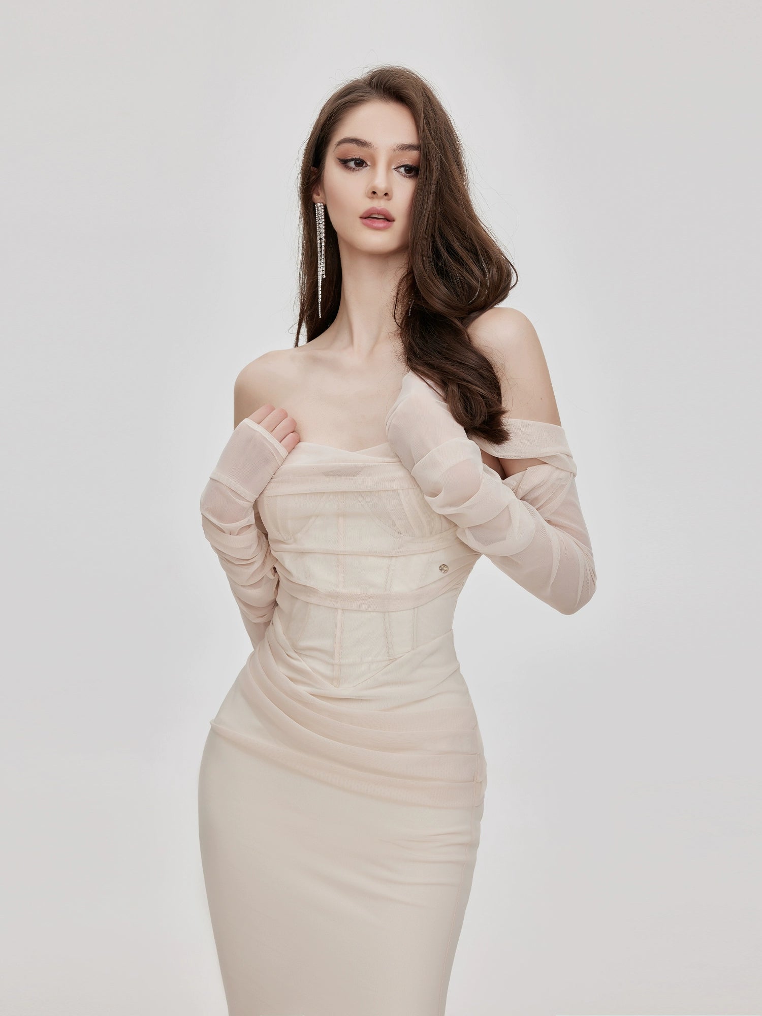 Ariel Mesh Off-Shoulder Mermaid Dress