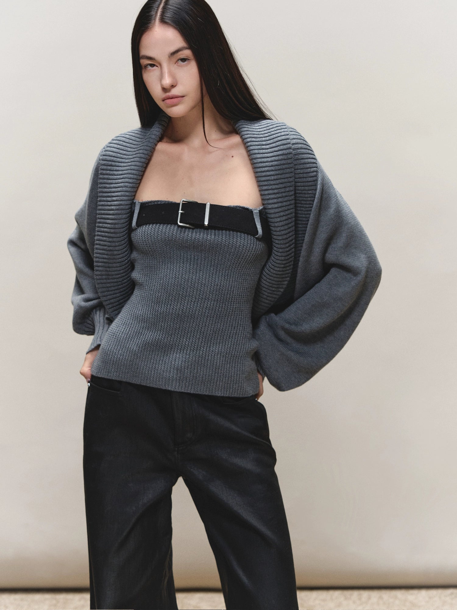 Belted Bandeau & Cardigan Set