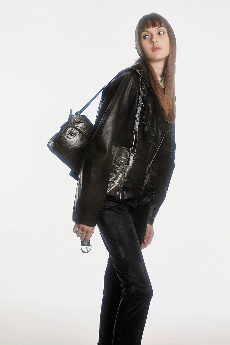 Oversized Thick Leather Jacket