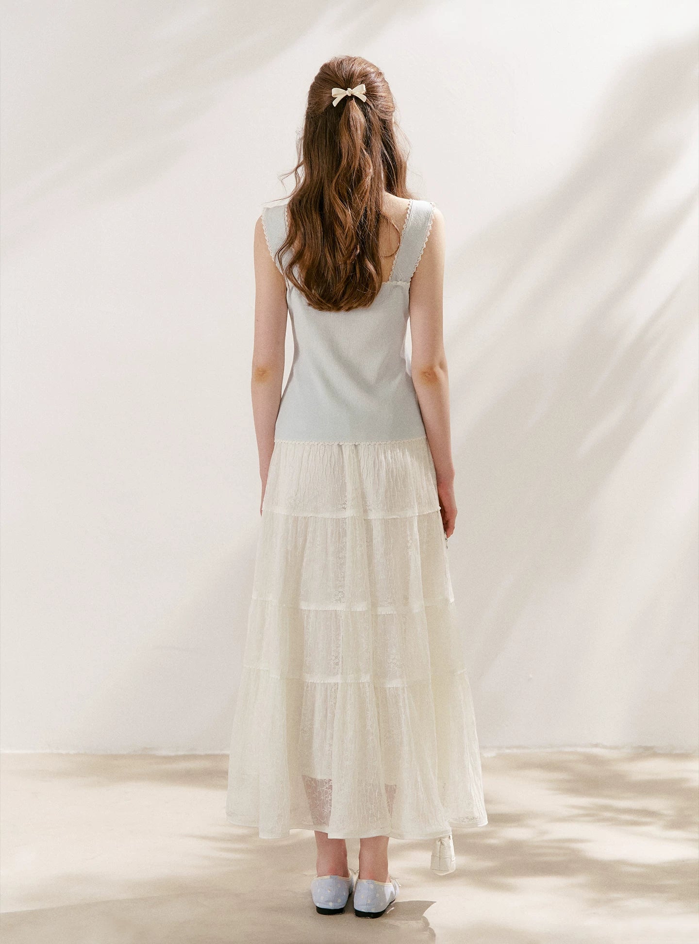Lace Tiered A-Line Skirt