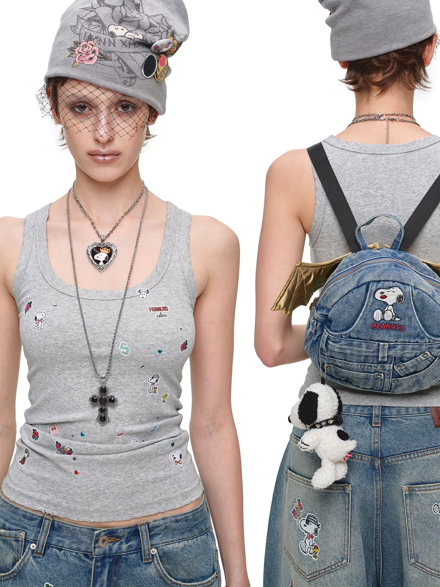 Vintage Print Wide-Strap Tank Top
