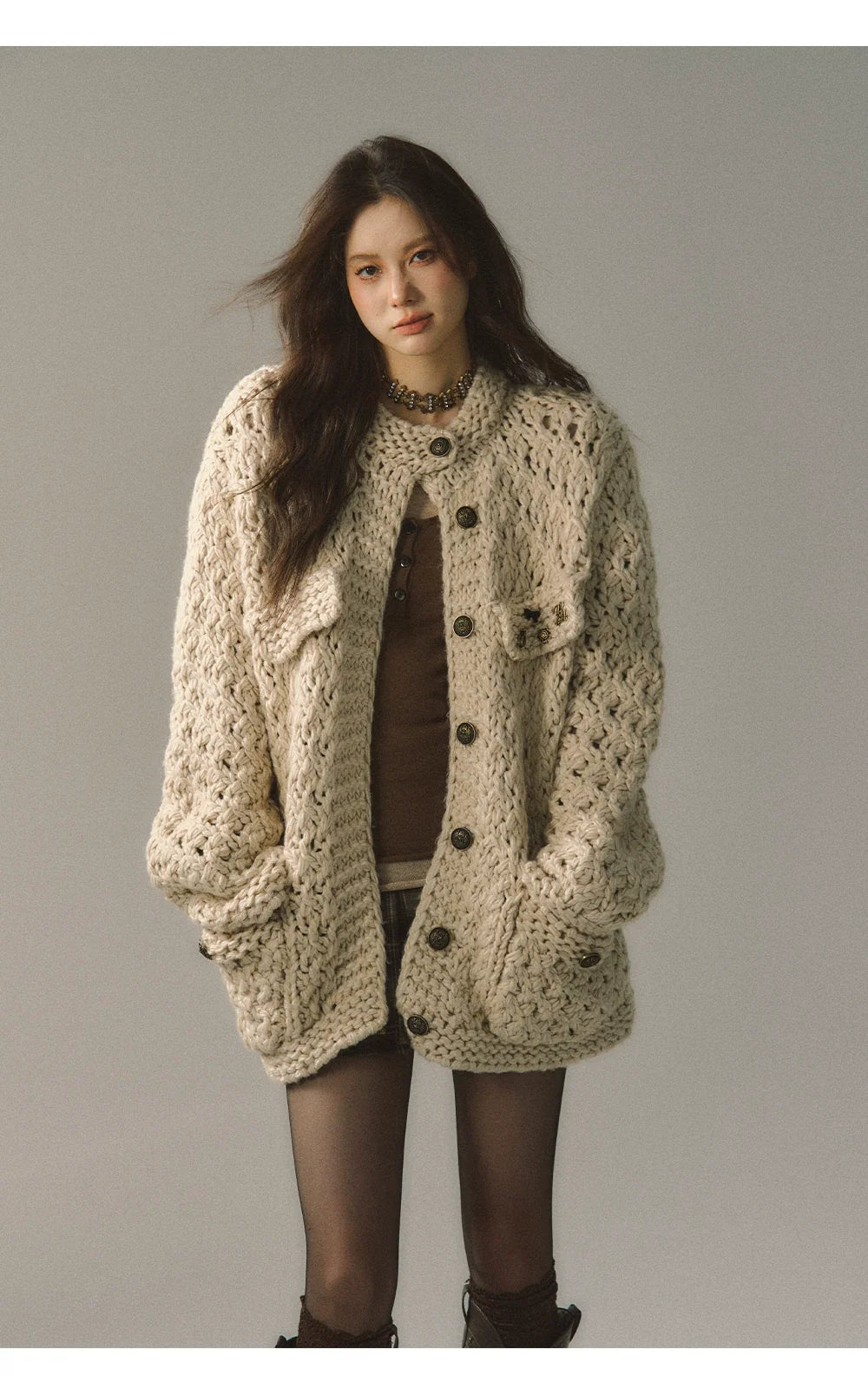 Chunky Yarn Knit Cardigan