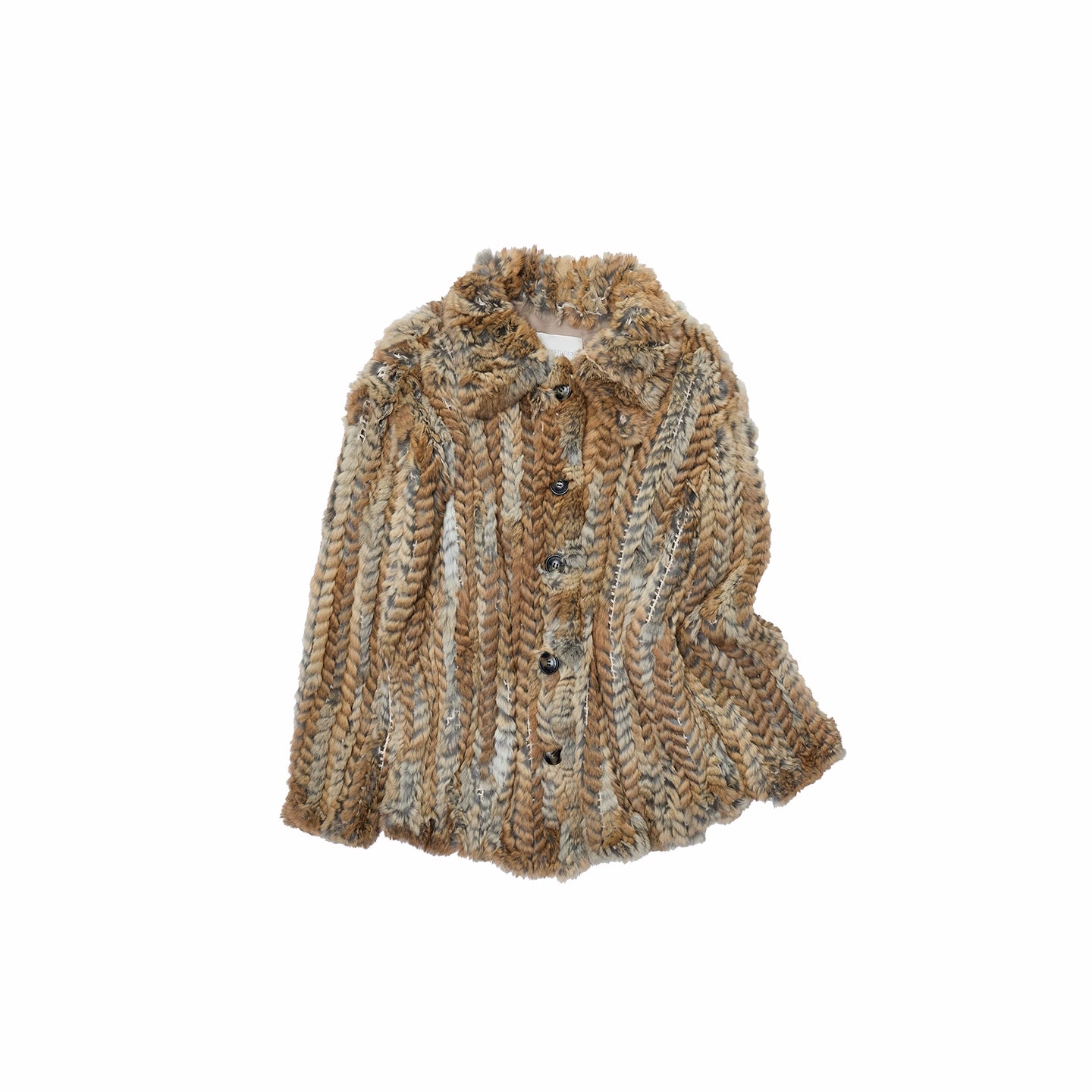 Rabbit Fur Woven Shirt Coat