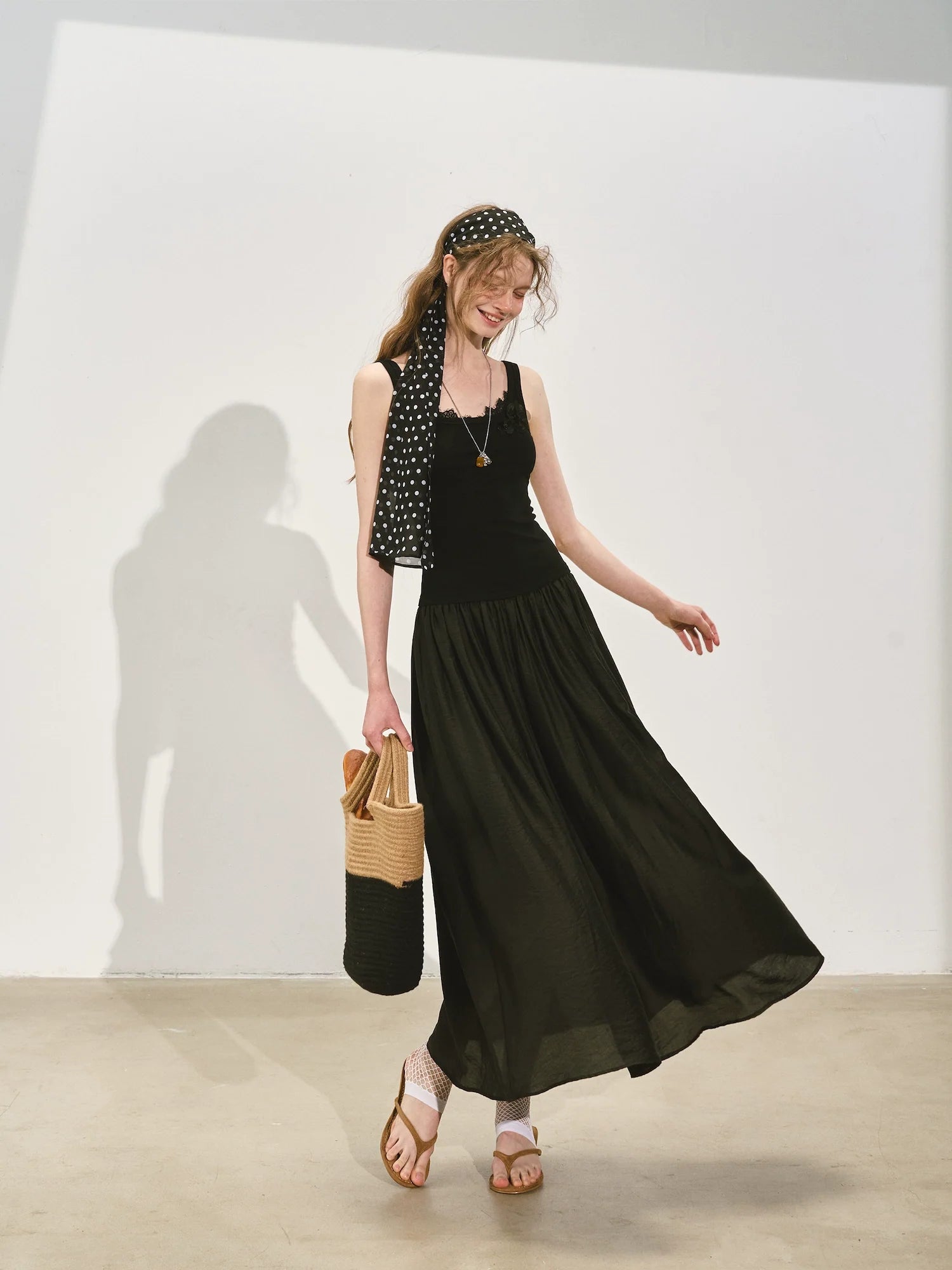 Patchwork Slim-fit Midi Dress