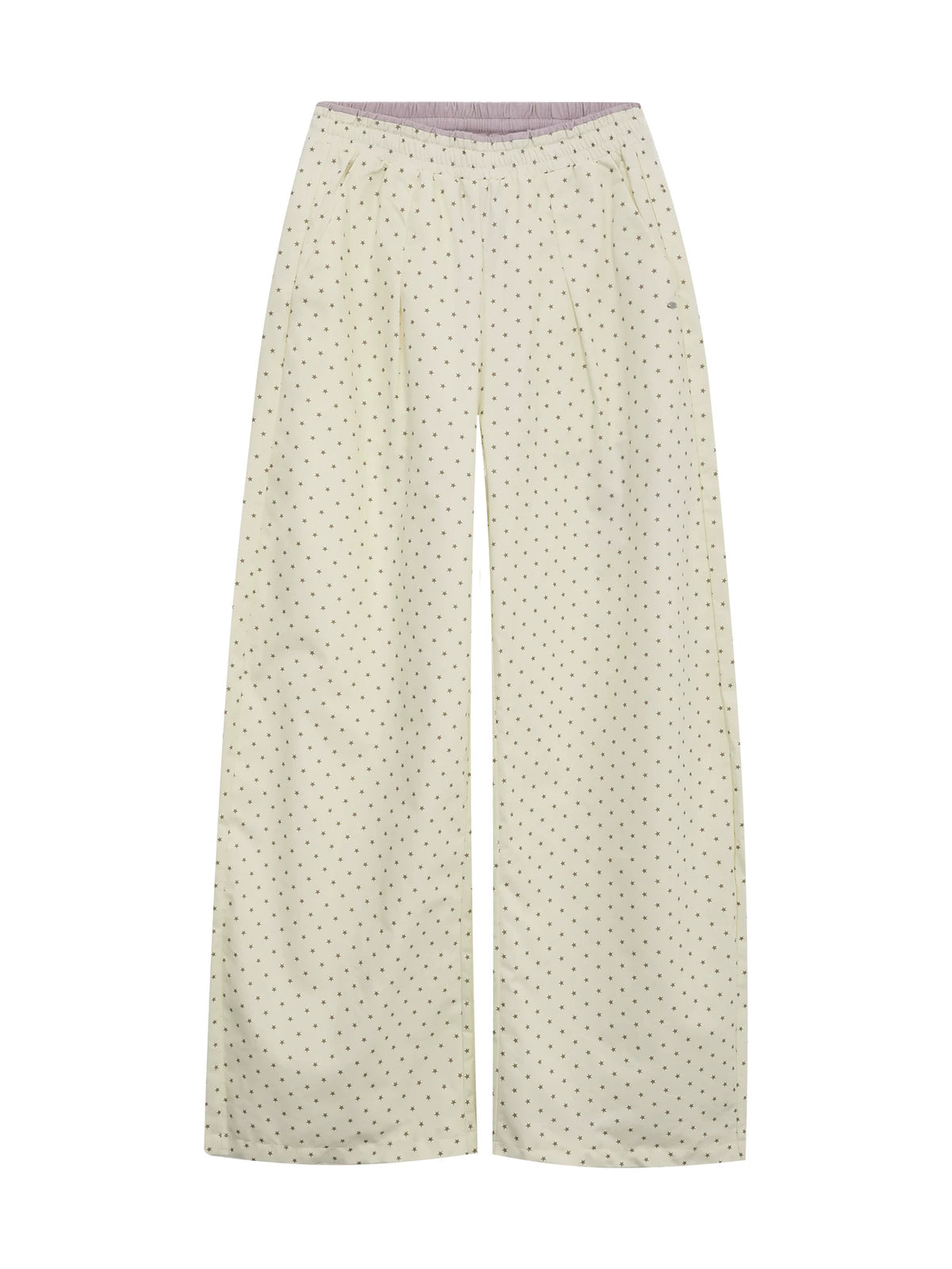 Apricot Star Printed Wide-Leg Pants