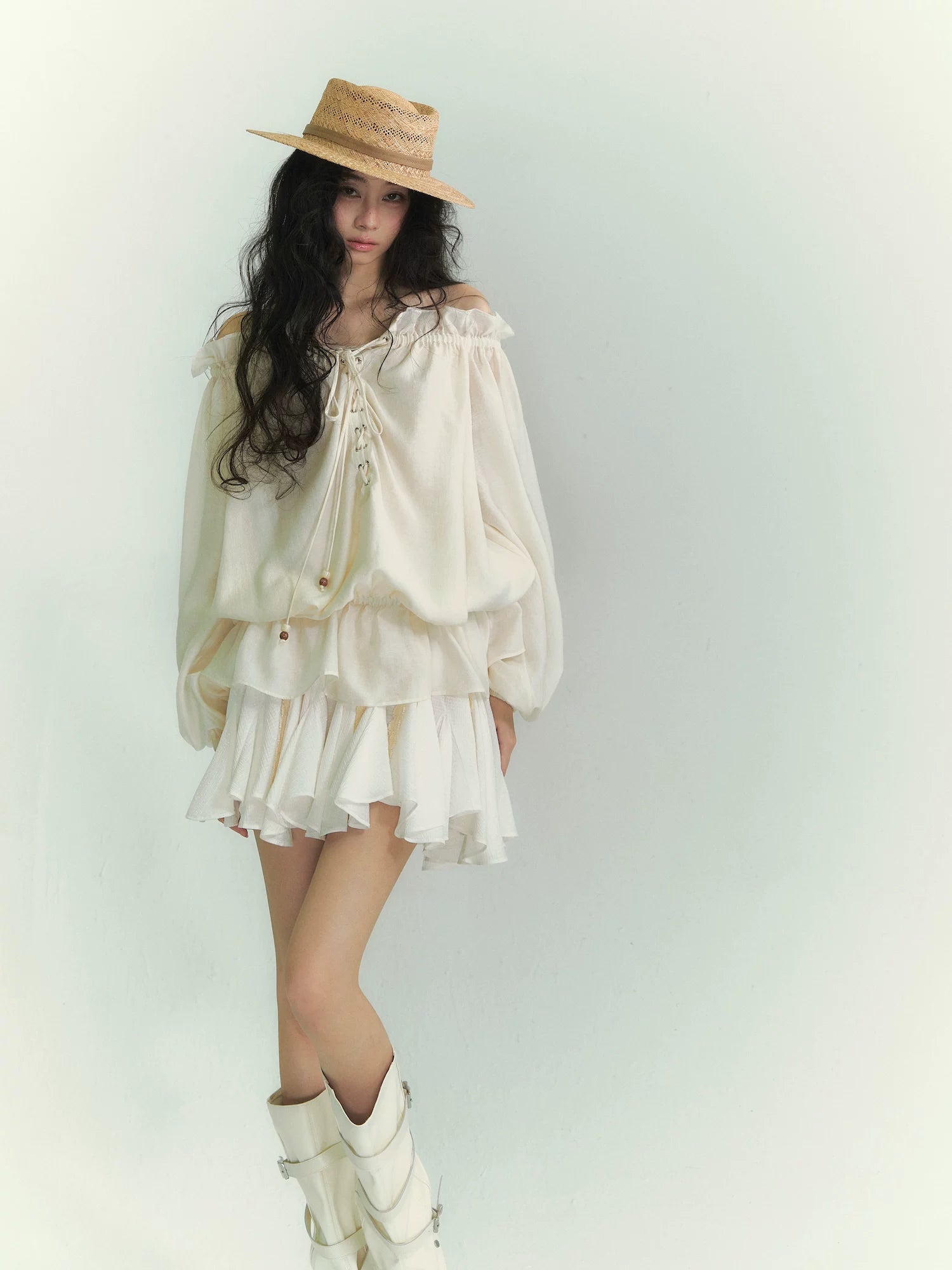 Lace Irregular Hem Skirt