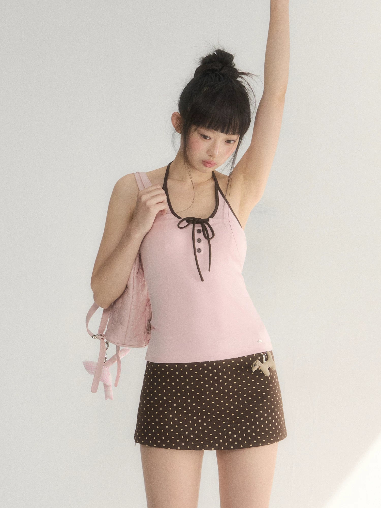 Contrast Halter Tank Top