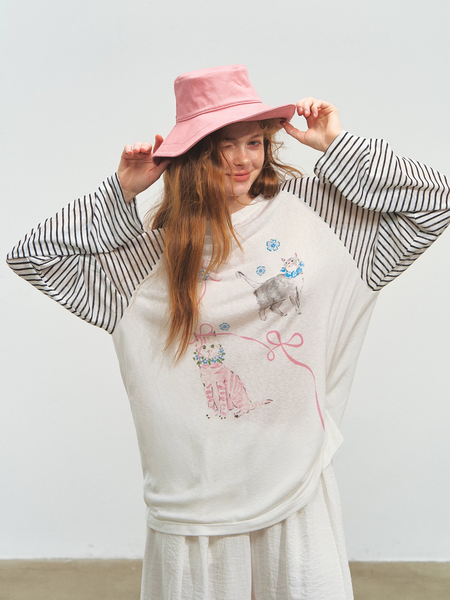 Striped Spliced Sunscreen Cover-up