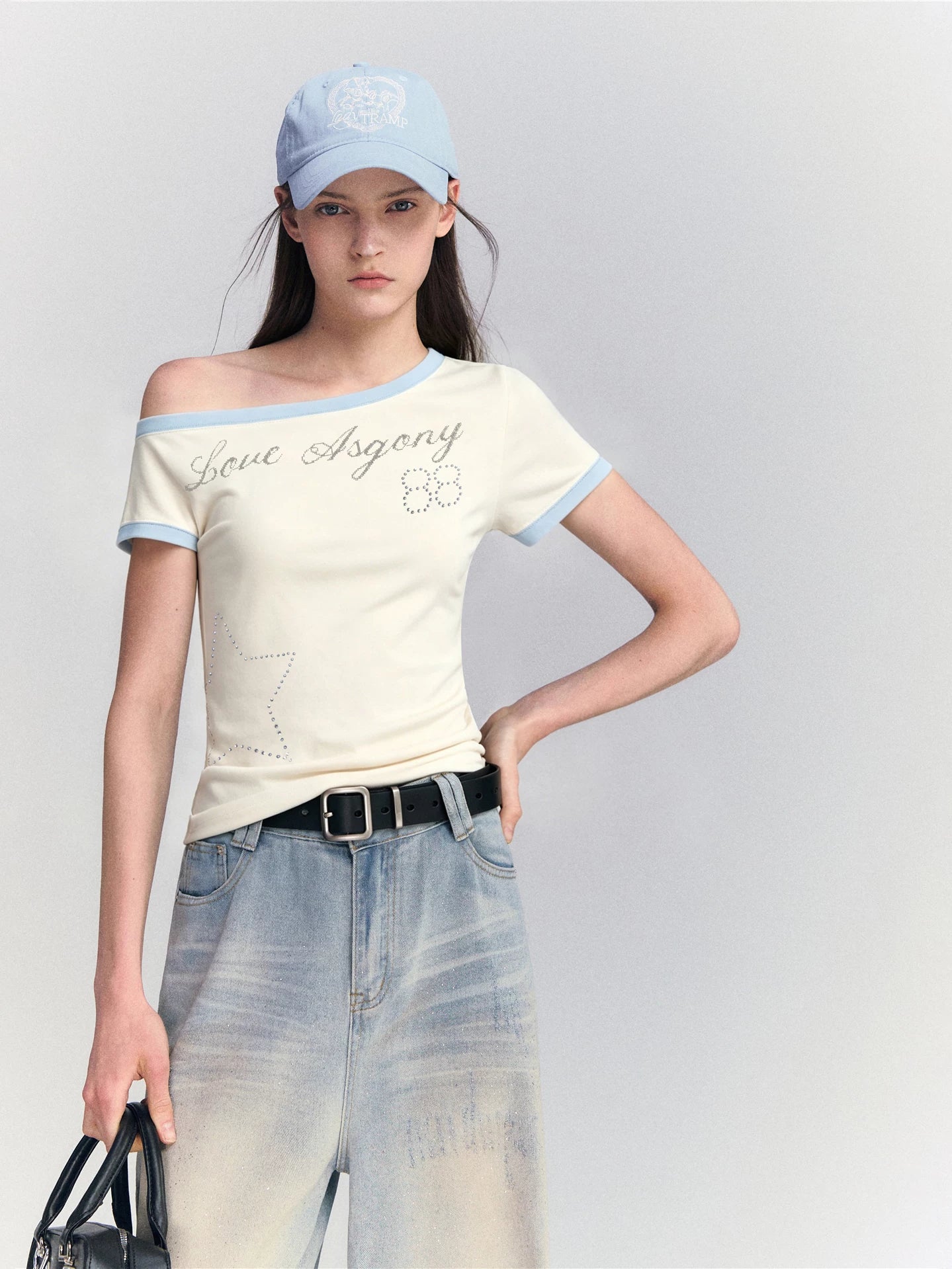 Rhinestone Shoulder Top