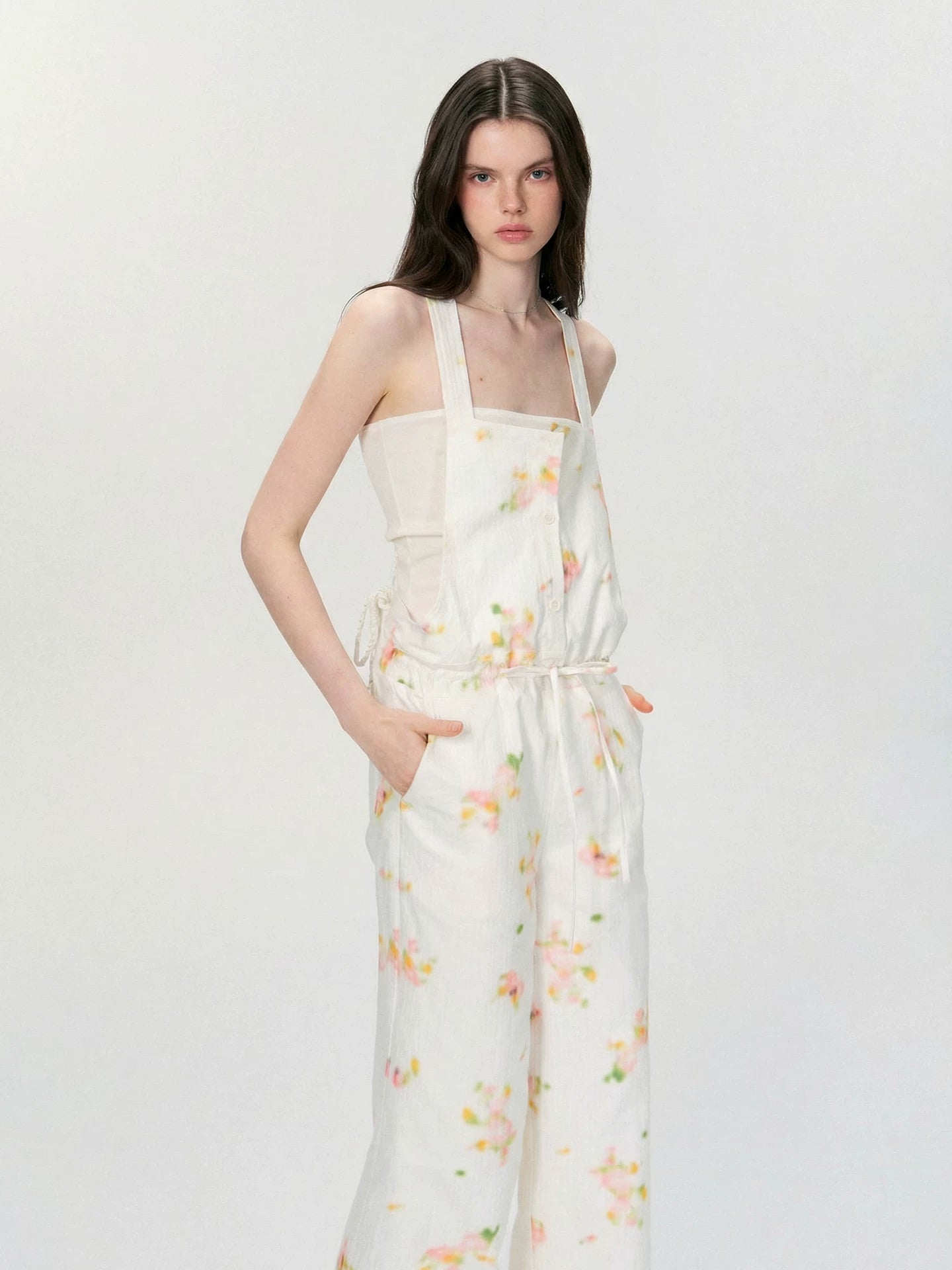 Vintage Floral Print Overalls