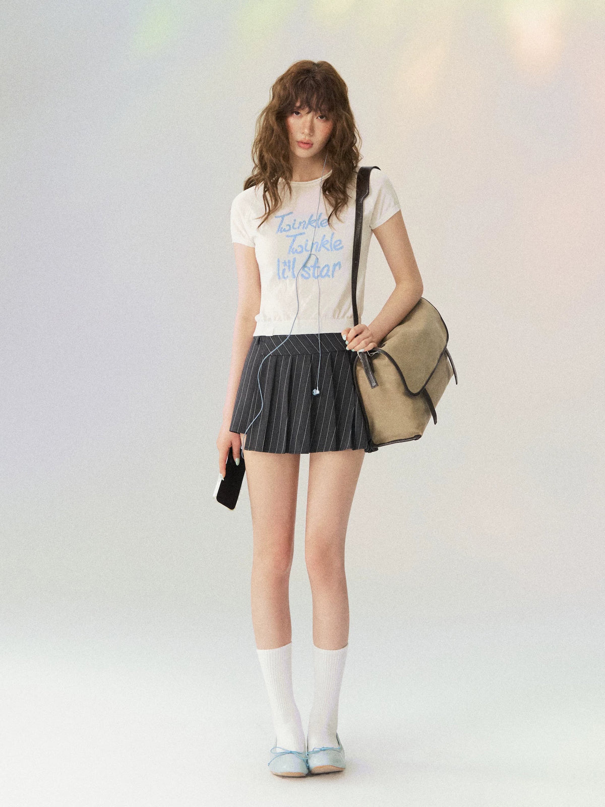 White Little Star Knit T-shirt