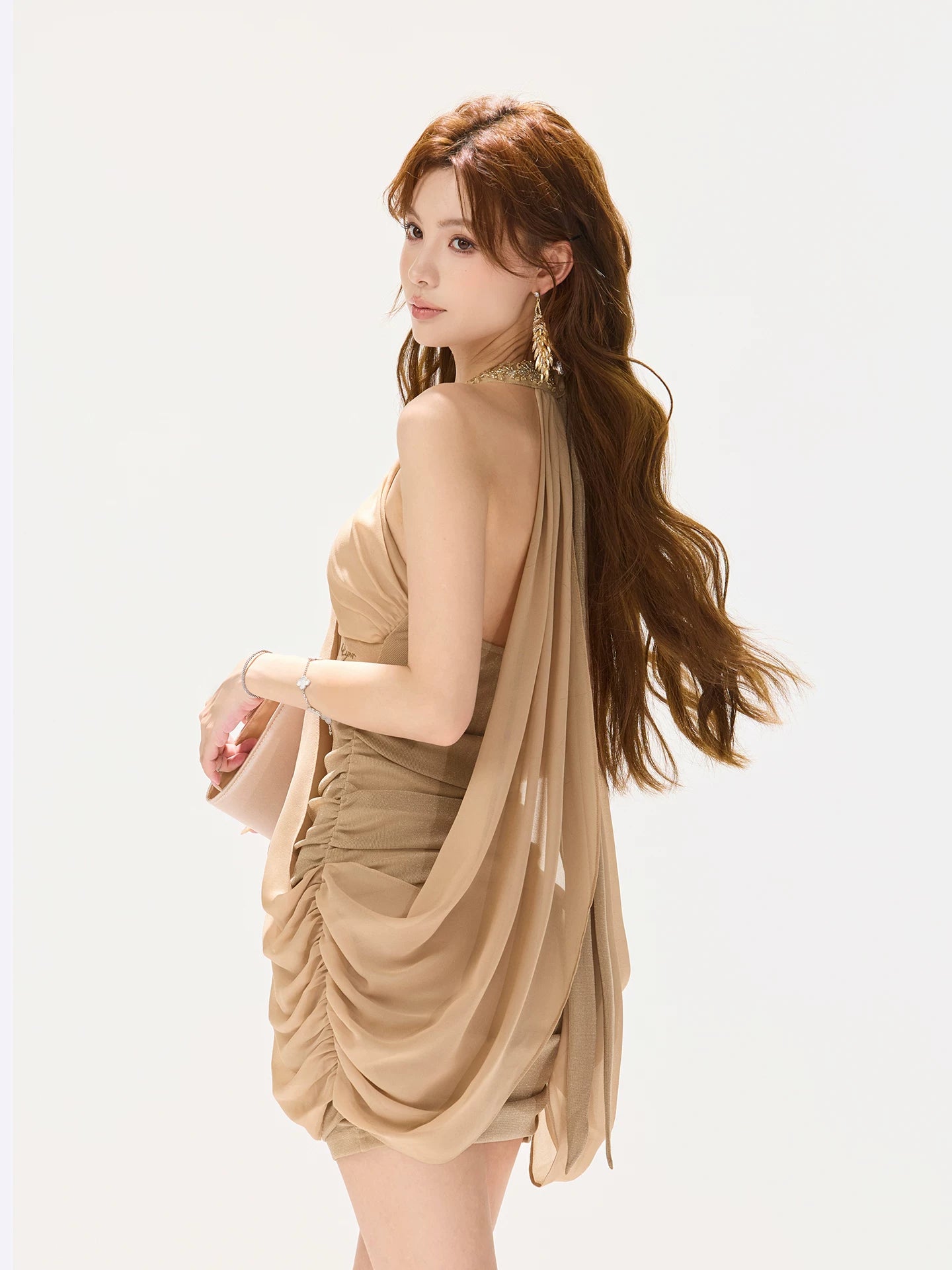 Vintage Pearl Beaded Halter Dress