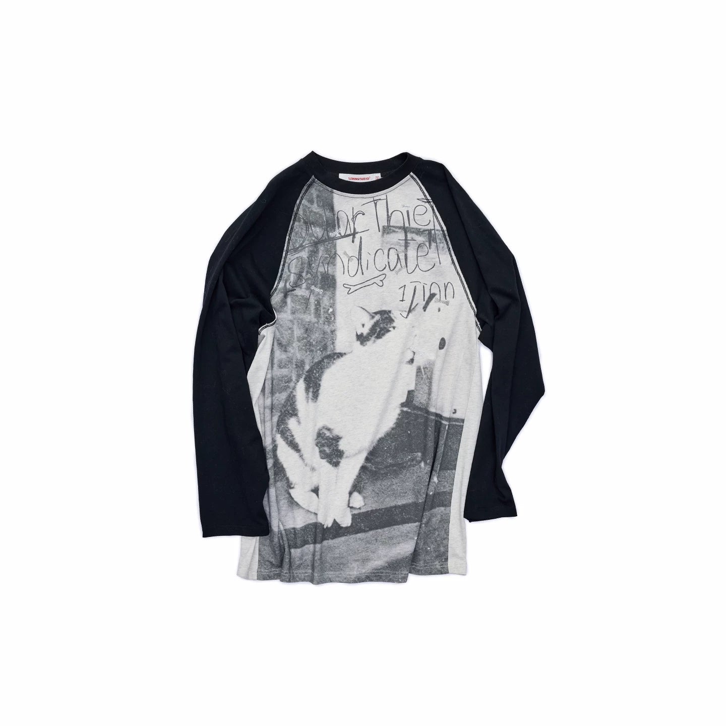 Bone Rhinestone Raglan Tee