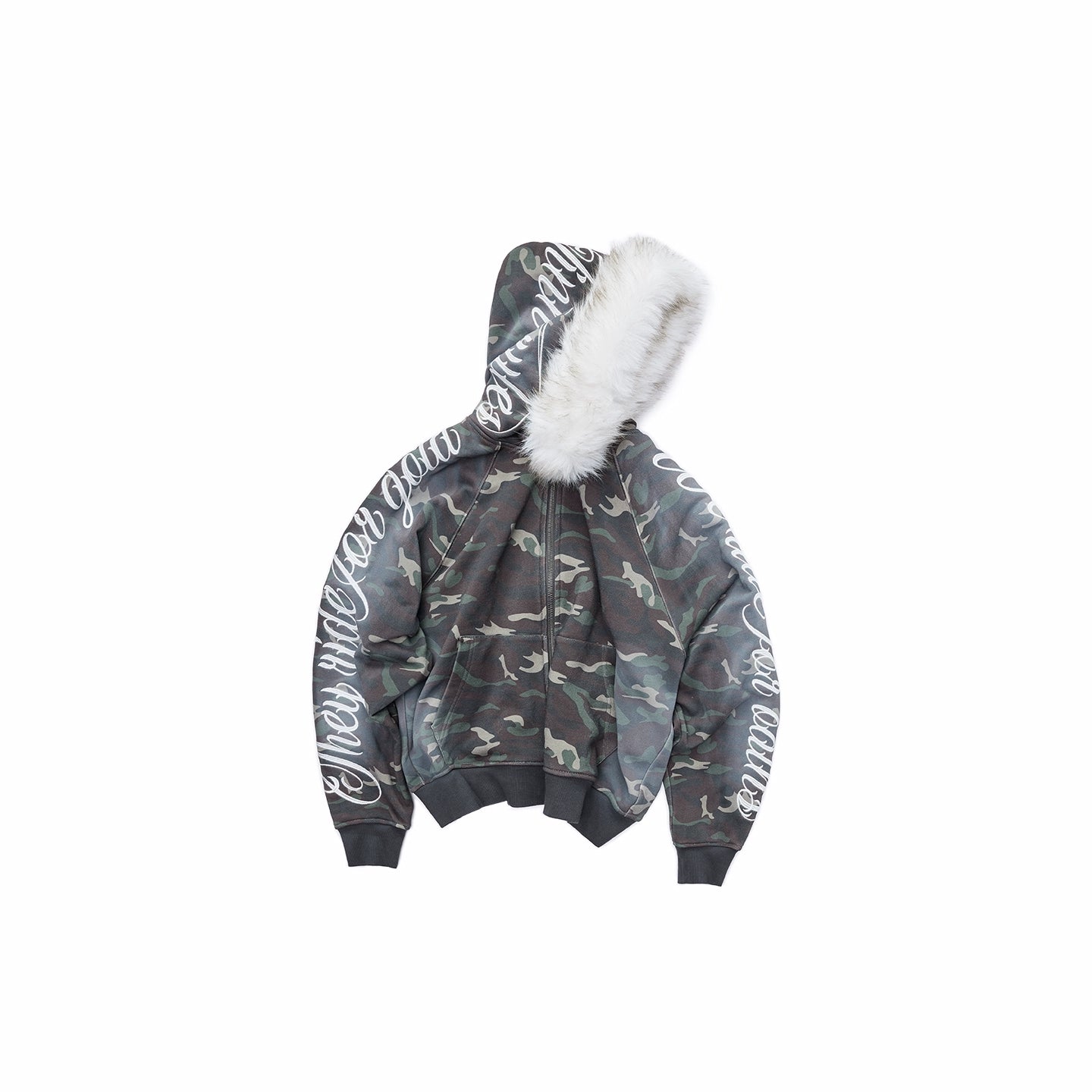 Camo Embroidered Hoodie Sweat Set
