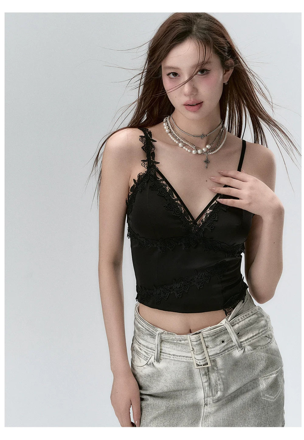 Lace Splicing Design Camisole Tank Top