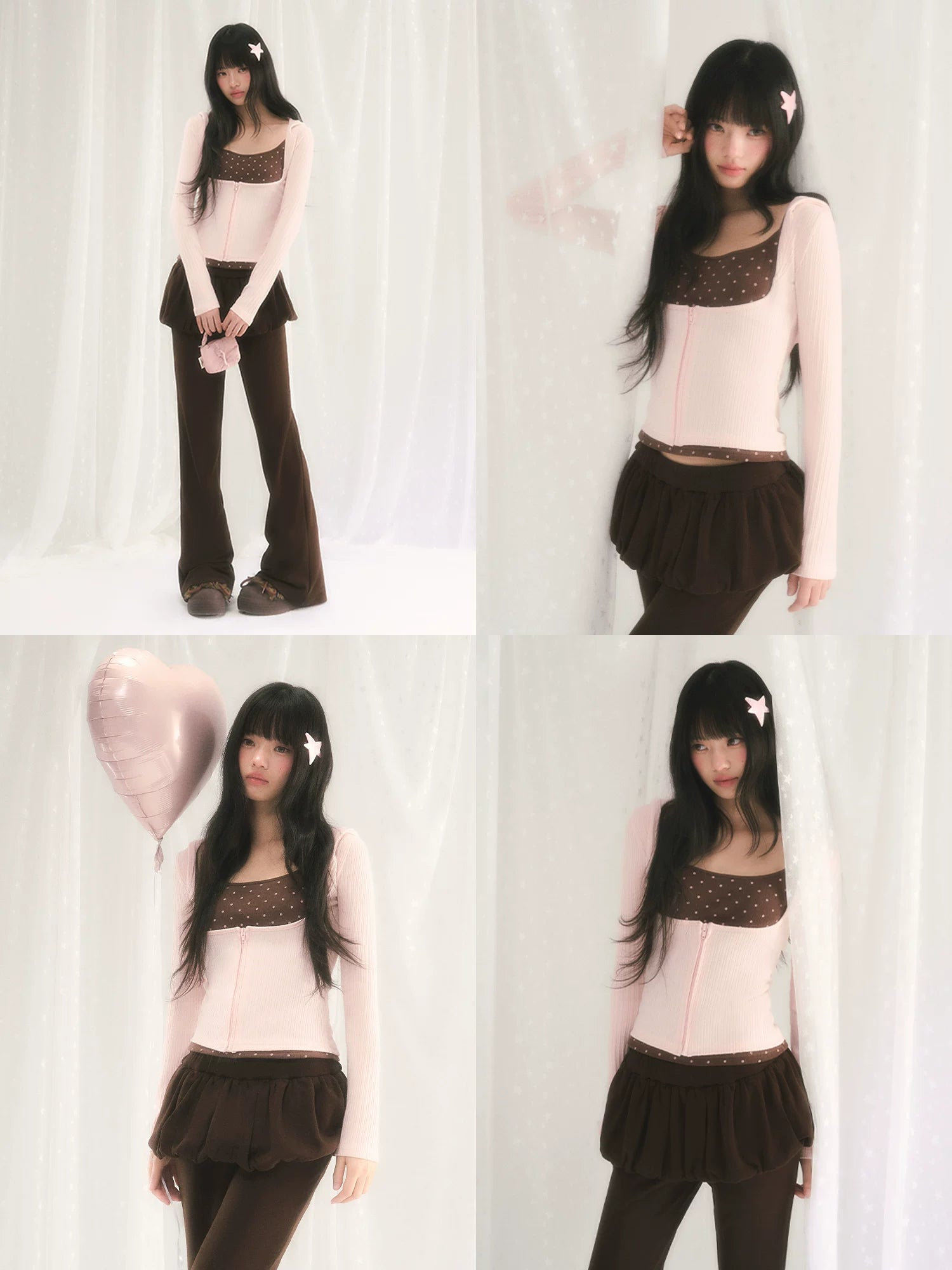 U-Neck Hooded Knit Cardigan & Camisole Set
