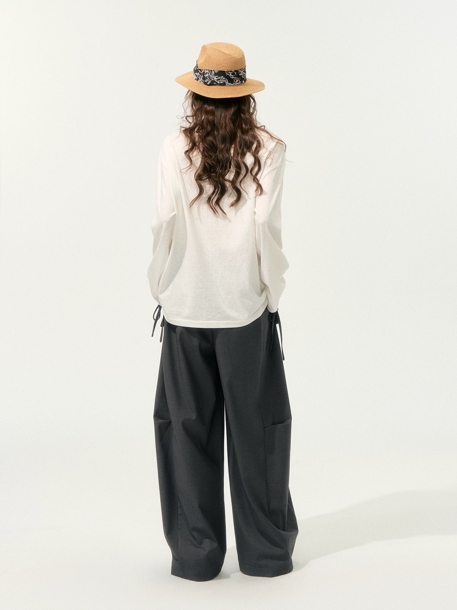 Color-Block Crew Neck Base Long-Sleeve T-Shirt