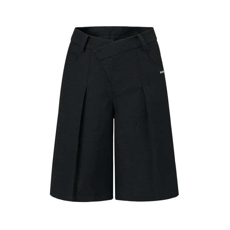 Black Low-Waist Bermuda Shorts