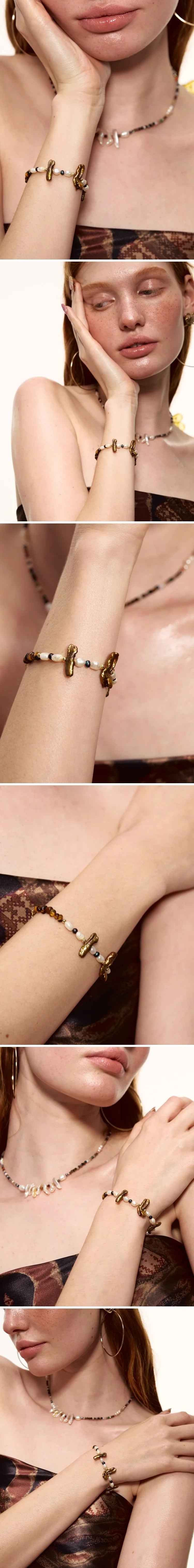 Vintage Gold Baroque Pearl Bracelet