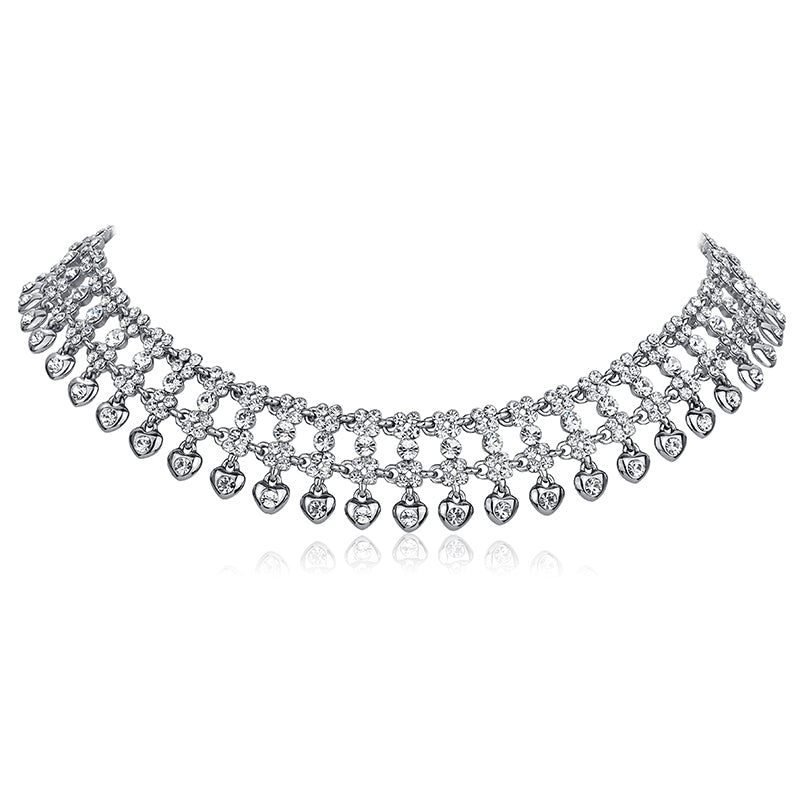 Retro Full Diamond Love Choker