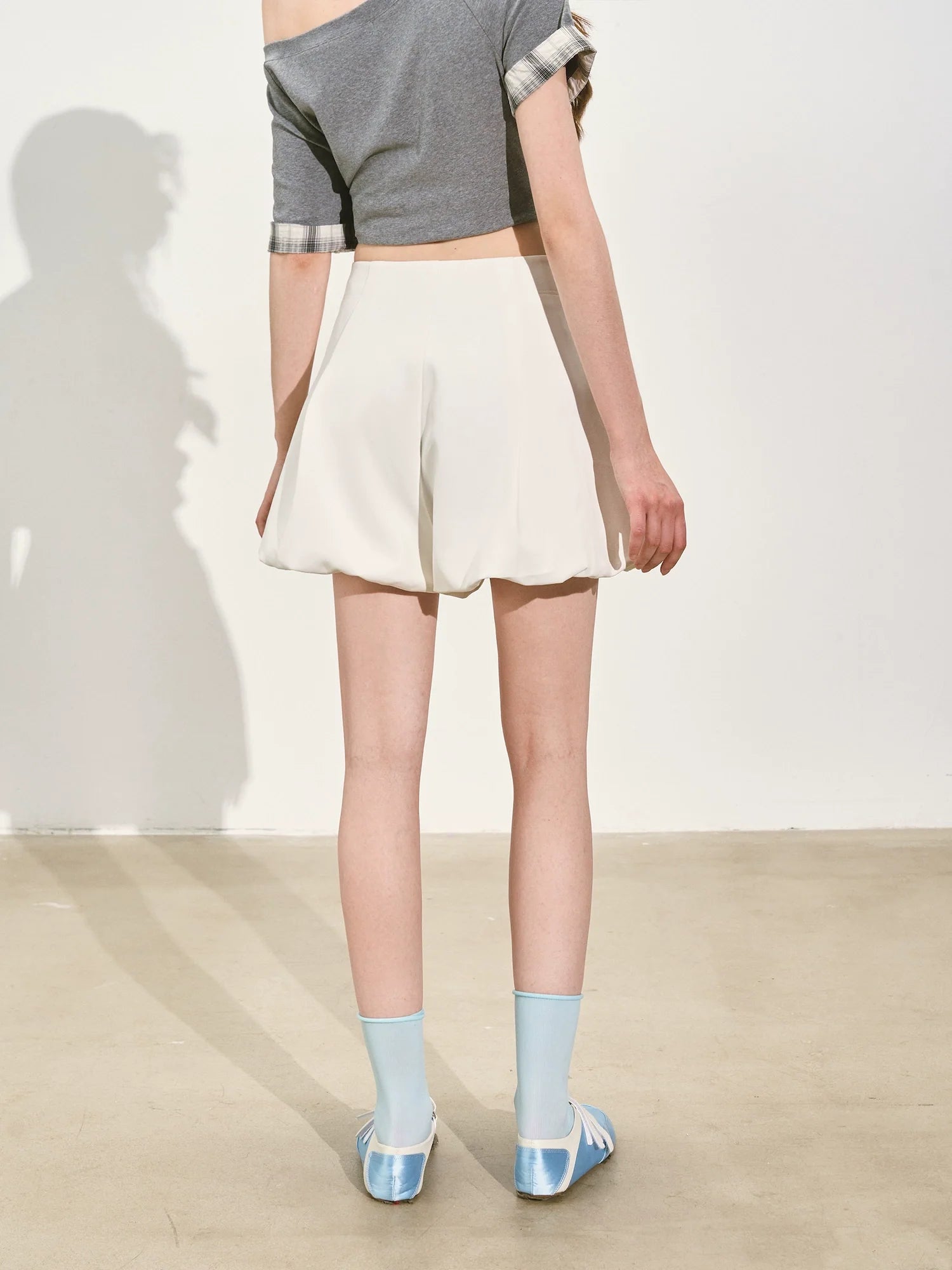 A-line Puff Wide-leg Shorts