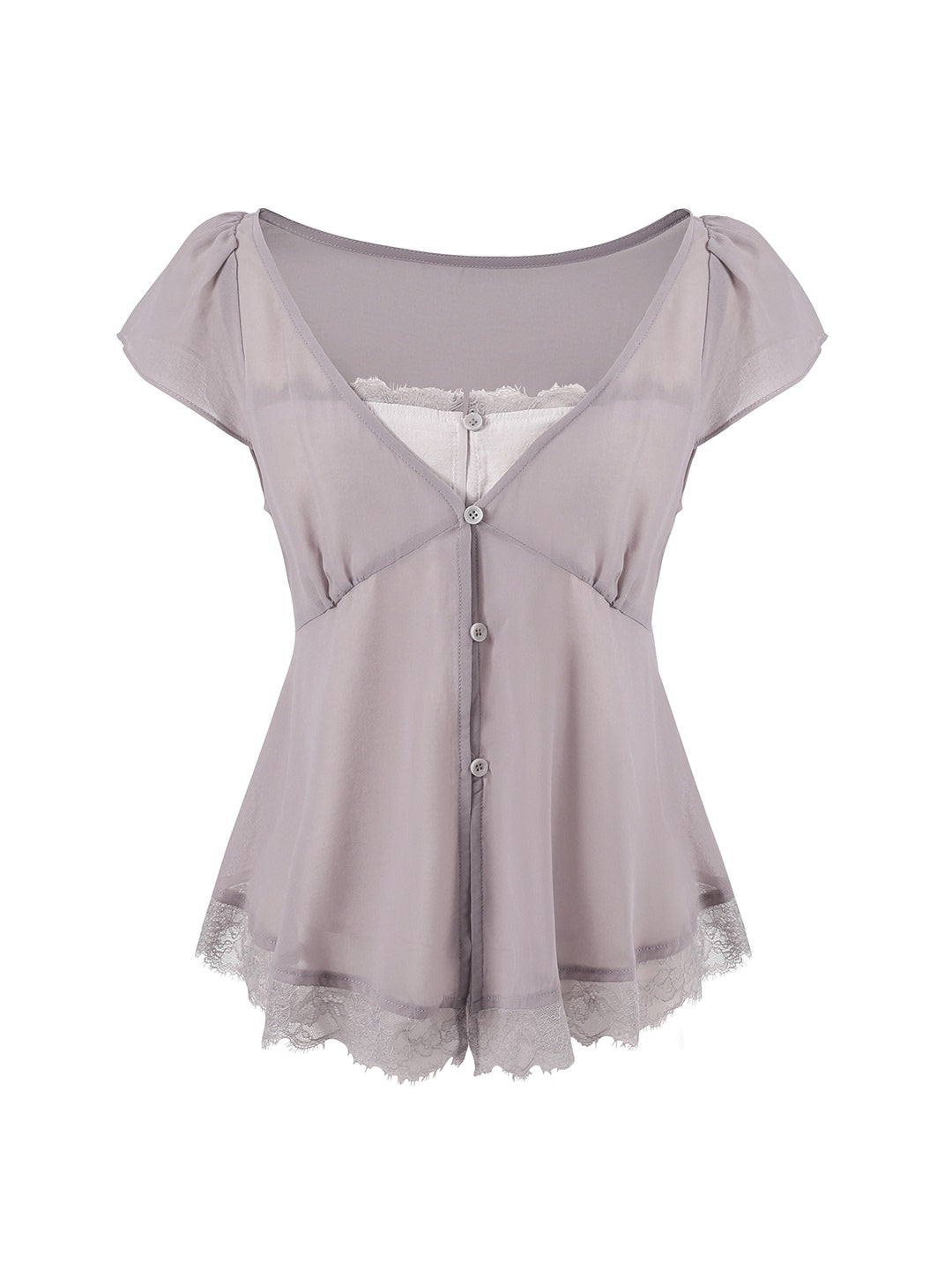 Lace Layered V-Neck Top