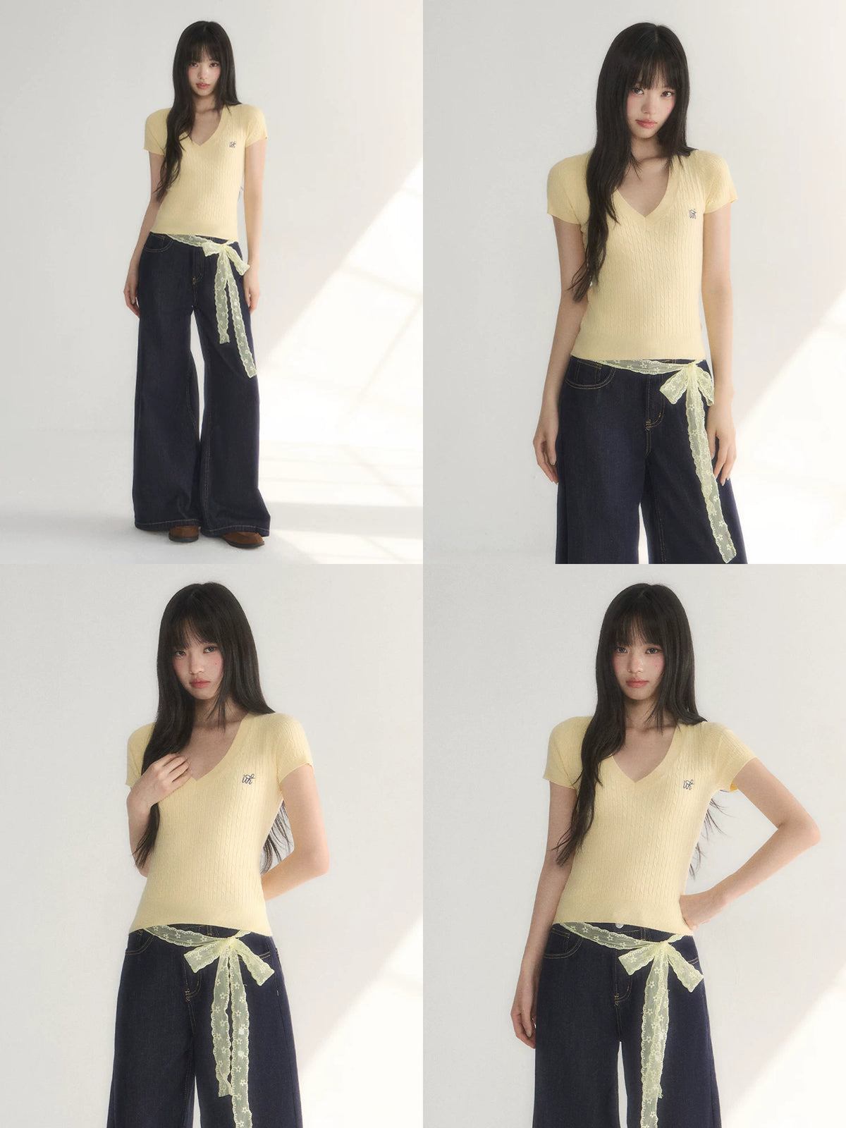 Classic V-Neck Knit Top