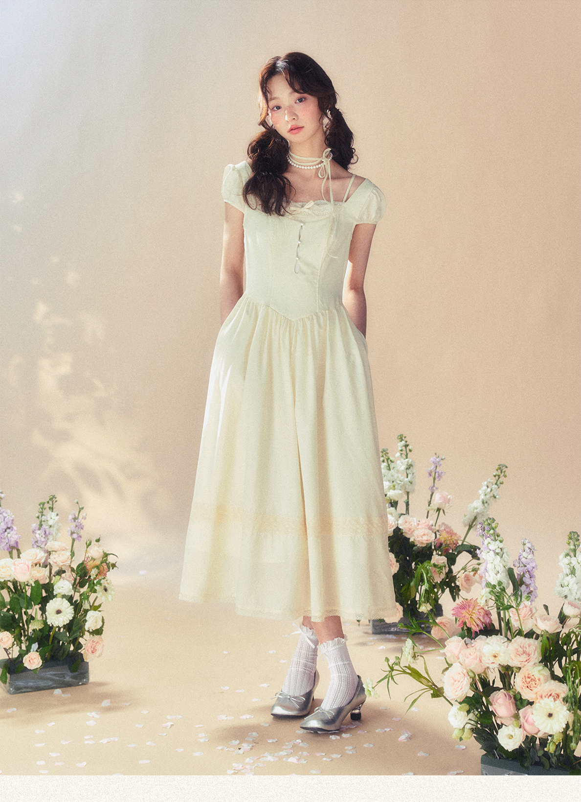Lace Square Neck Dress