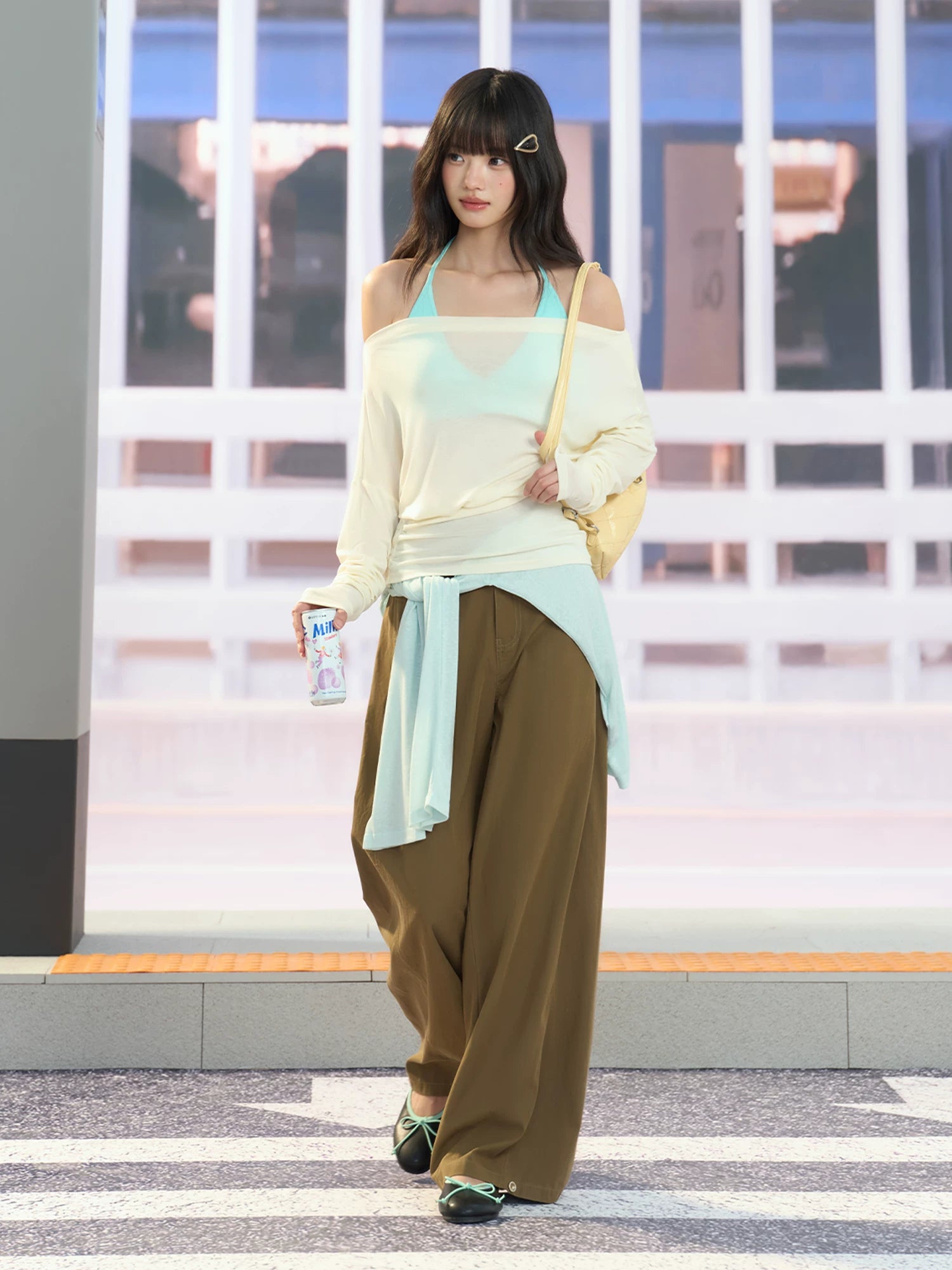 Apricot Off Shoulder Cover Up